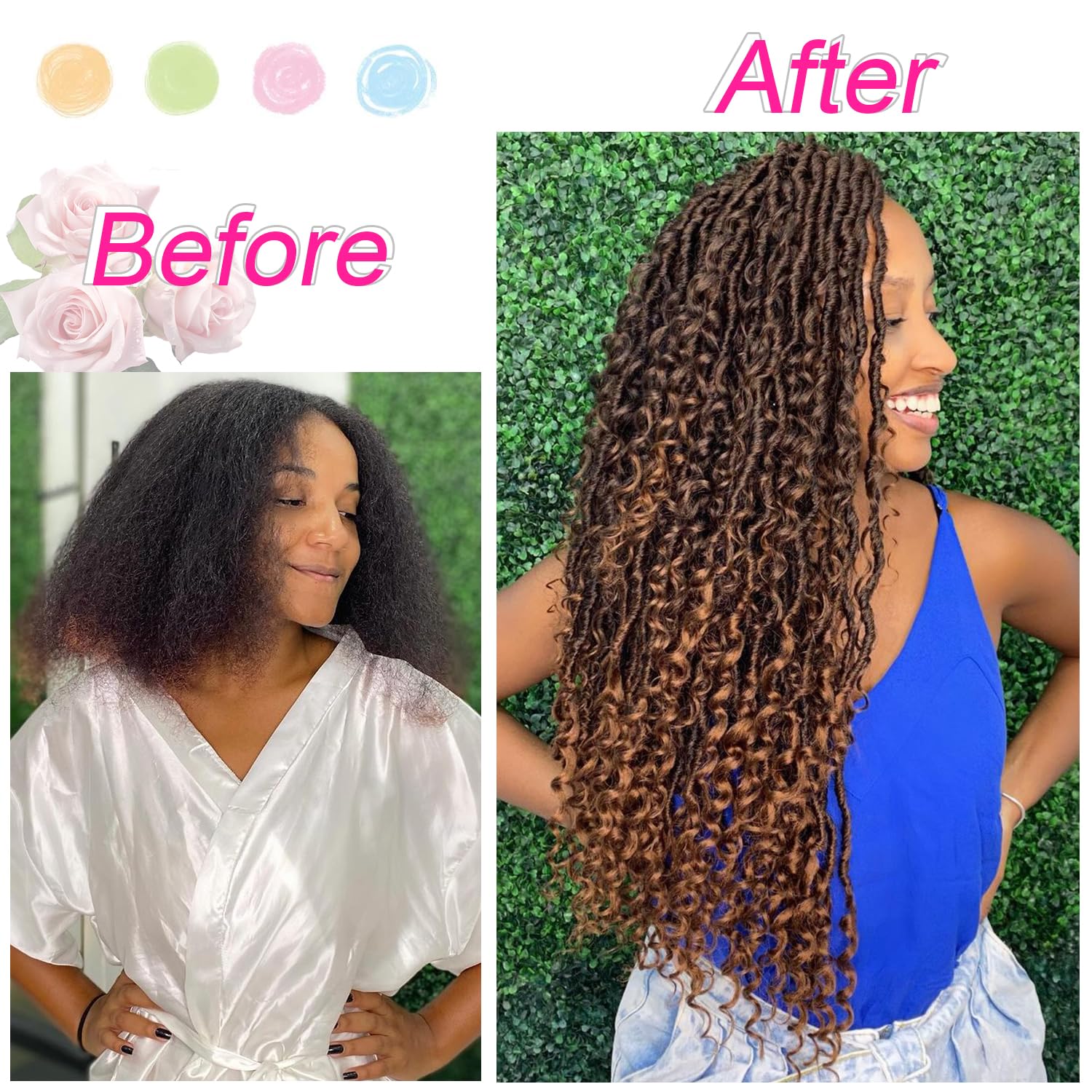 Violet Goddess Locs Crochet Hair 6 Packs Faux Locs Crochet Hair For Black Women River Boho Locs Crochet Hair Soft Crochet Locs 1
