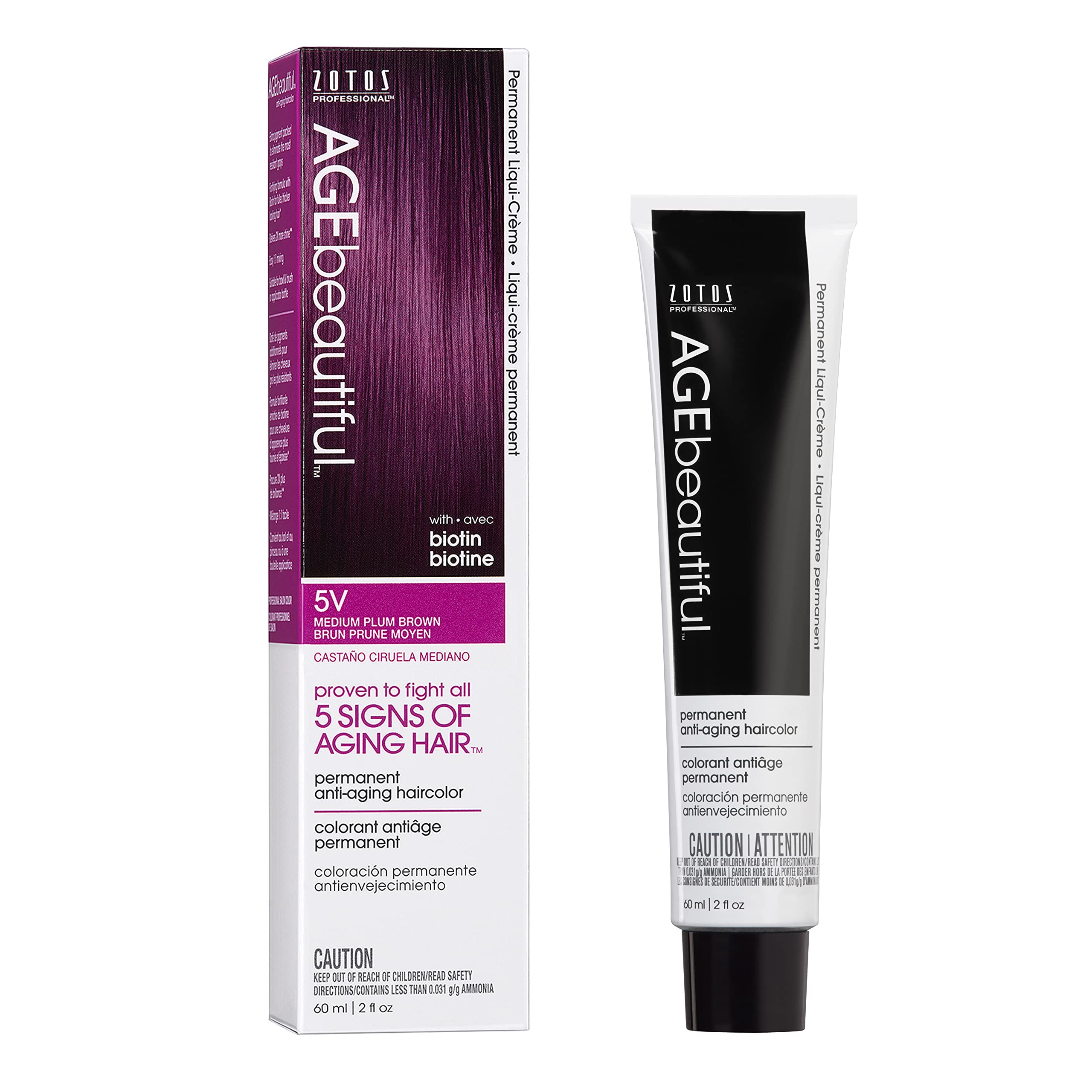 Age Beautiful Permanent Hair Color Dye Liqui Creme | 100% Gray Coverage | Anti-Aging Haircolor | Biotin For Thicker, Fuller Hair