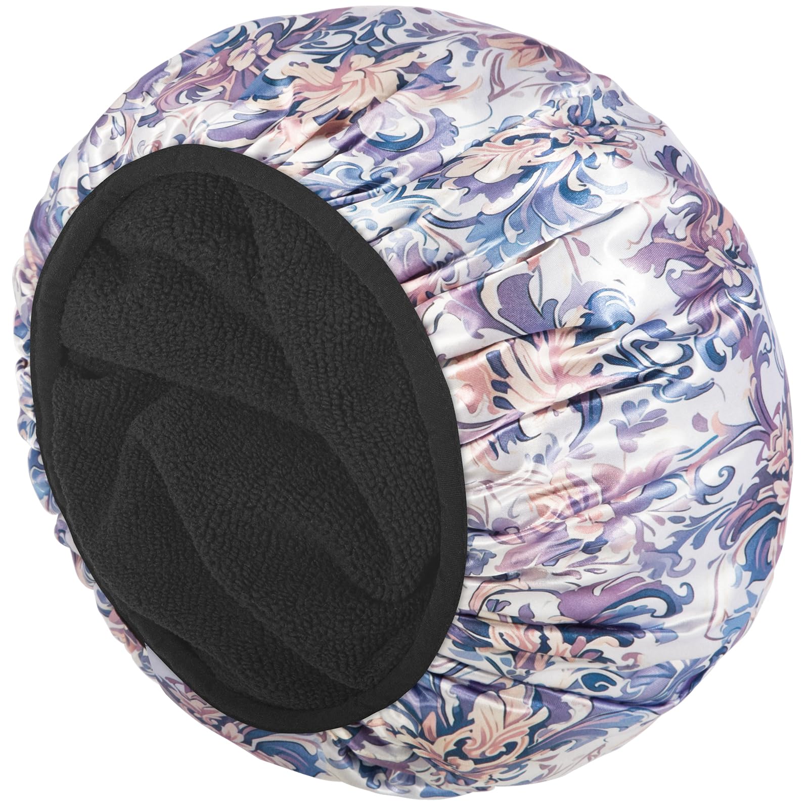 Aquior Shower Cap, Terry Lined Shower Cap For Women,Triple Layer Reusable Cap For Long Thick Hair, Large Terry Cloth Lined, Wate