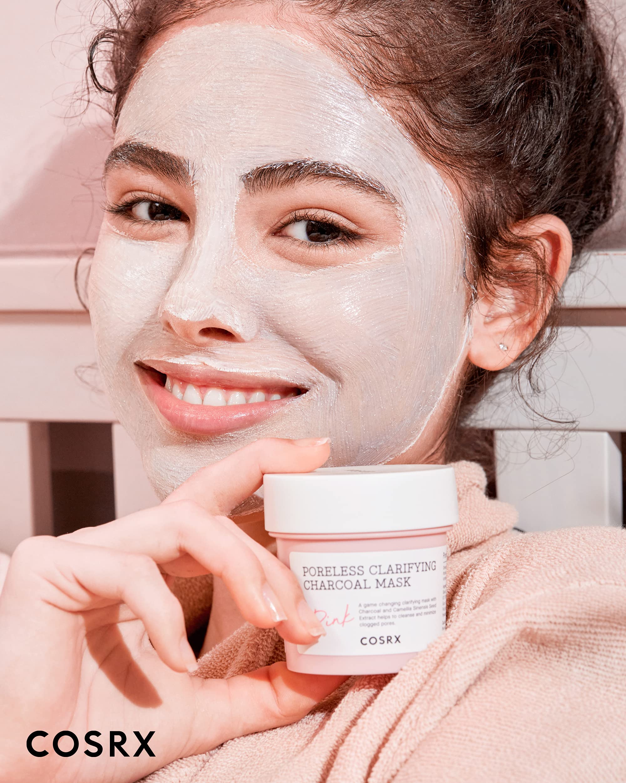 COSRX Pink Pore Clarifying Charcoal Mask 3.8 fl. oz / 110g Blackheads, Pores, Acne Control, Color Changing Fun Skincare, Detox F
