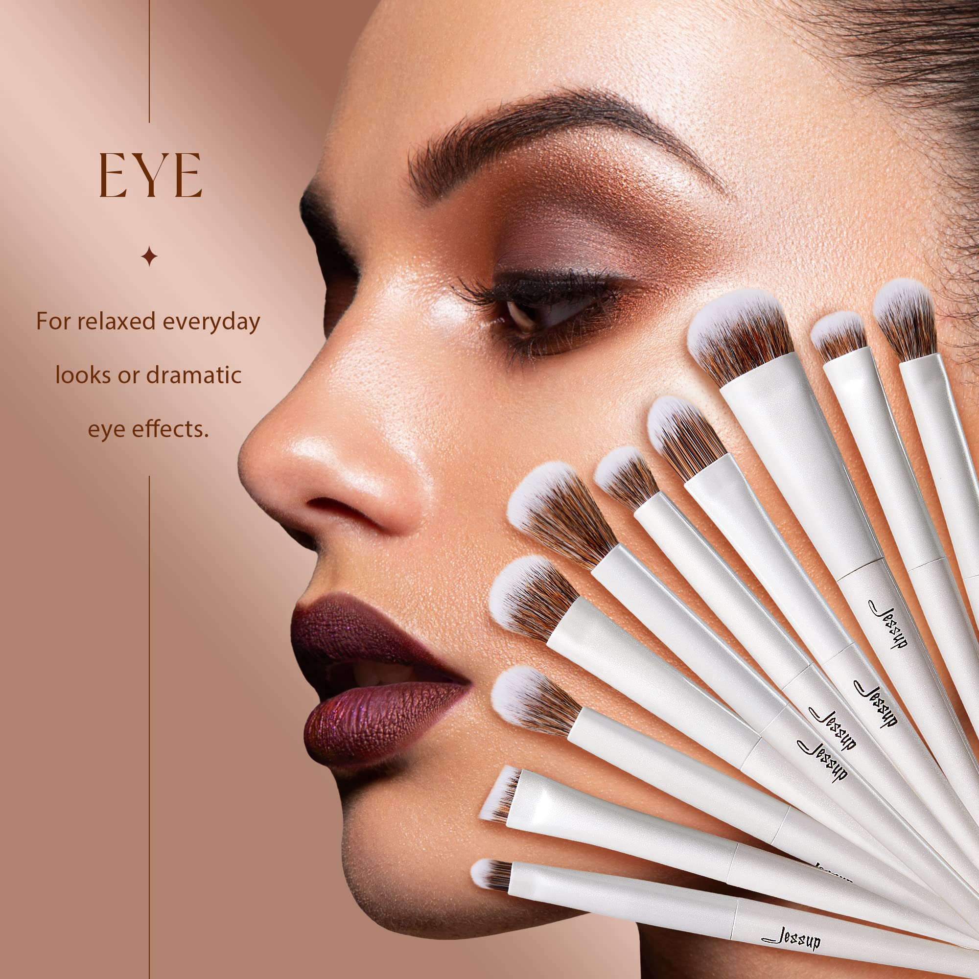 Jessup Makeup Brushes Set 14Pcs Make Up Brushes Include Foundation Concealer Blush Contour Powder Eye Shadow Brush, Makeup Spong