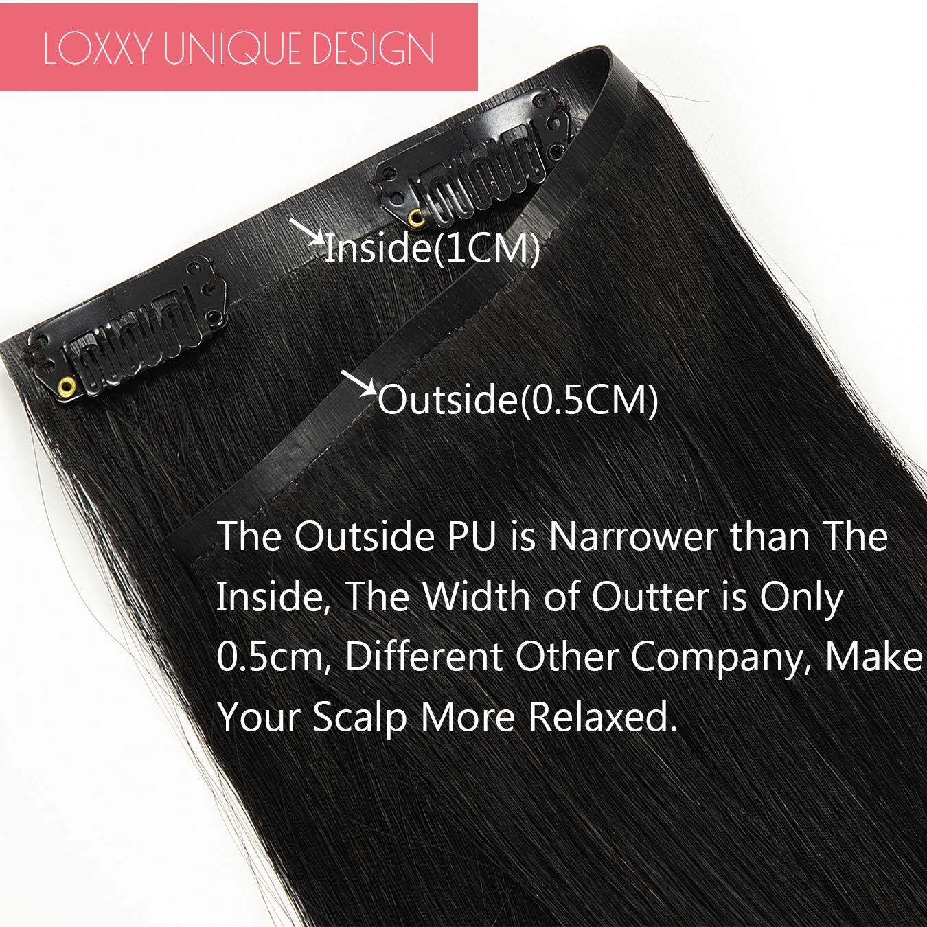 Loxxy Ultra Seamless Hair Extensions Clip In Remy Human Hair Double Pu Weft 14Inch #1 Off Black Real Human Hair Clip On Hair Ext