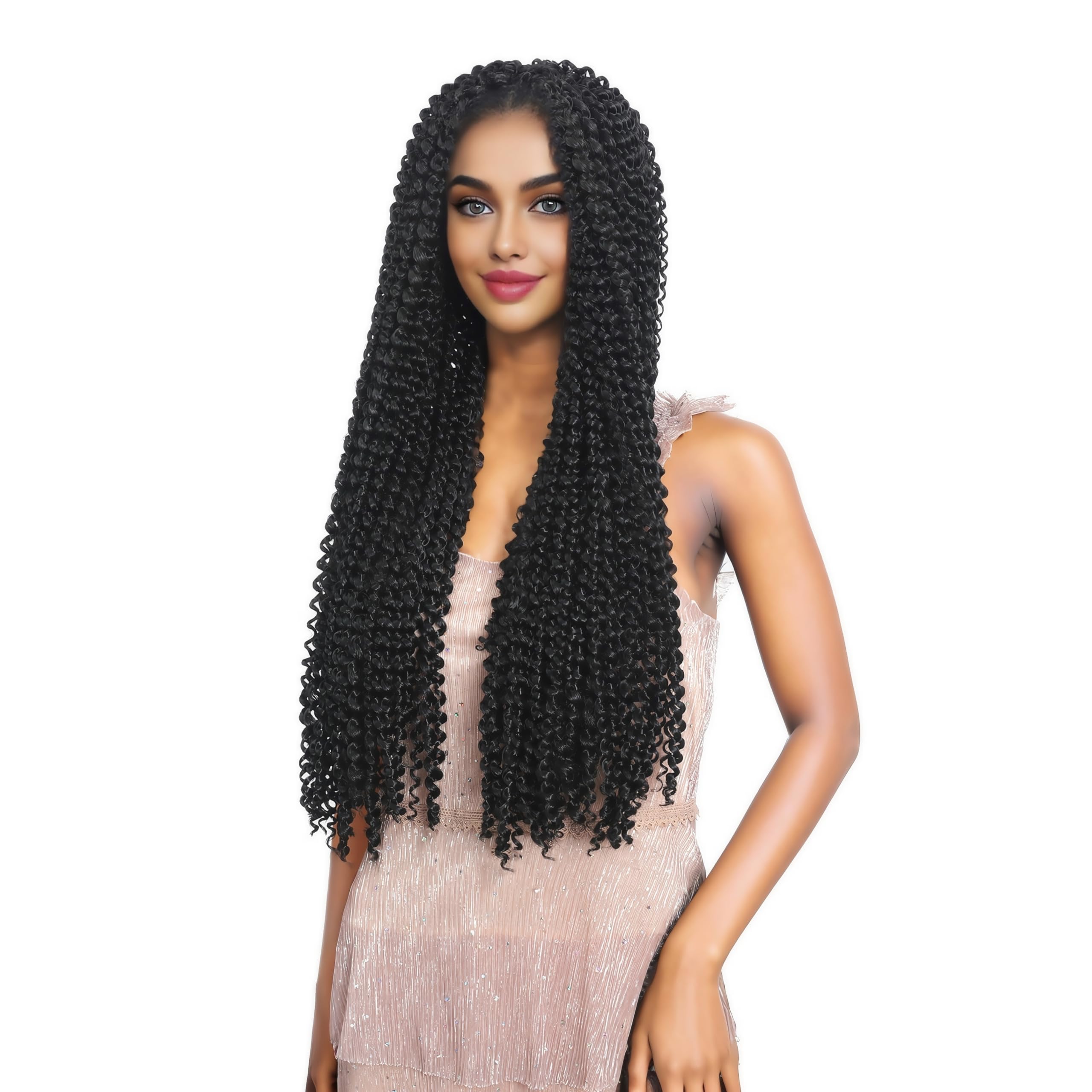 Futai Passion Twist Hair 7 Packs 24 Inch Pre Looped Water Wave Crochet Hair Bohemian Braids For Black Women