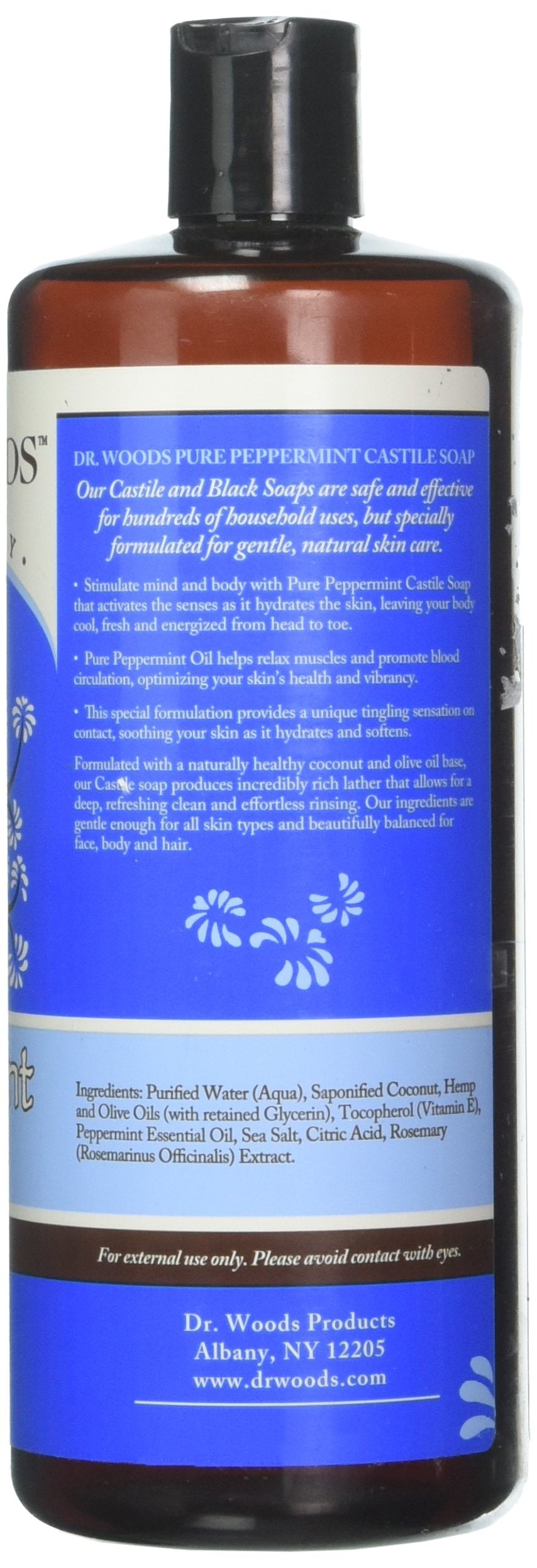 Dr. Woods Organic Castile Soap Peppermint, 32 Fluid Ounce - 4 Pack