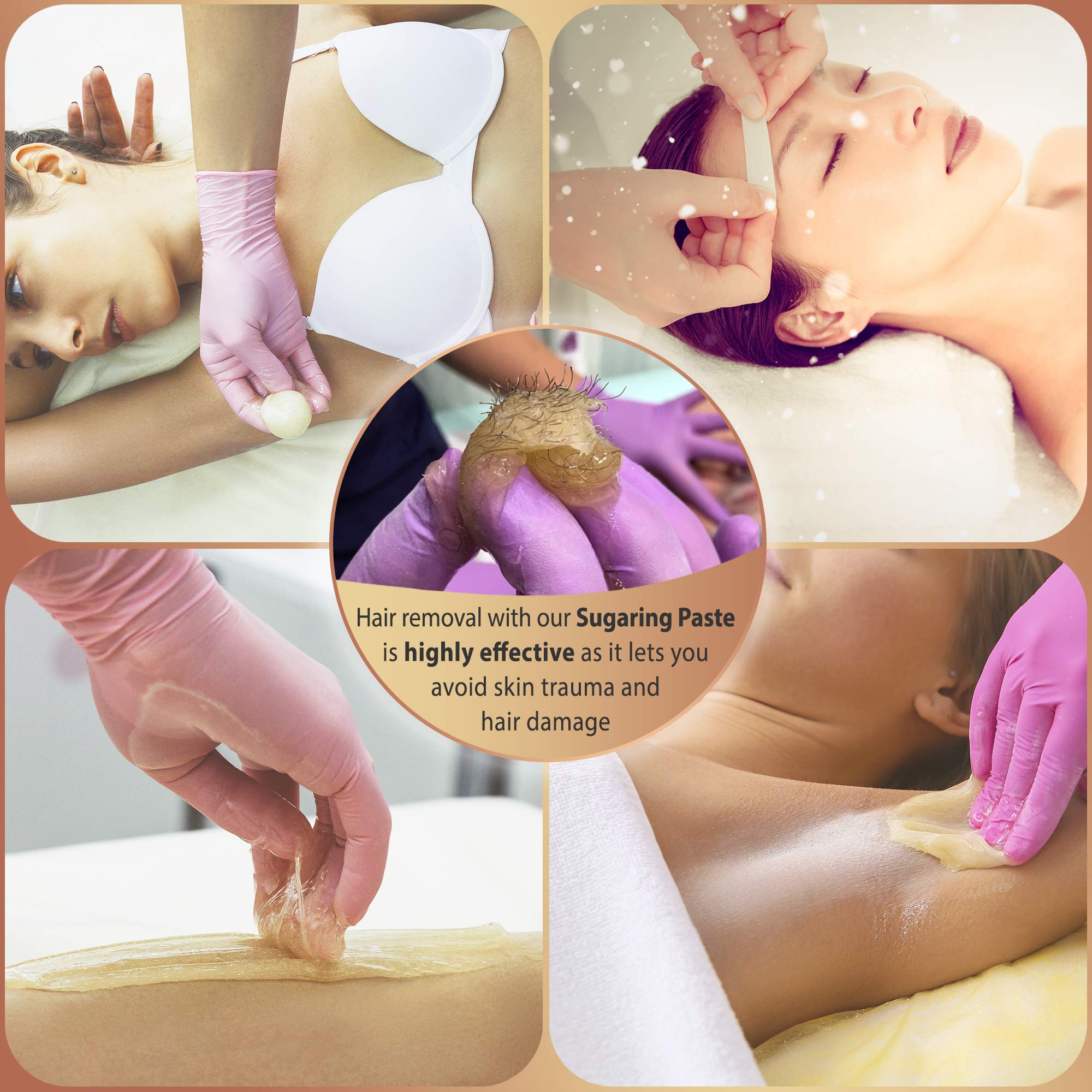 Sugaring Hair Removal Kit - Medium Luxury Home Wax For All Body, Universal Organic Depilation From Usa, 12 Oz - For Women And Me