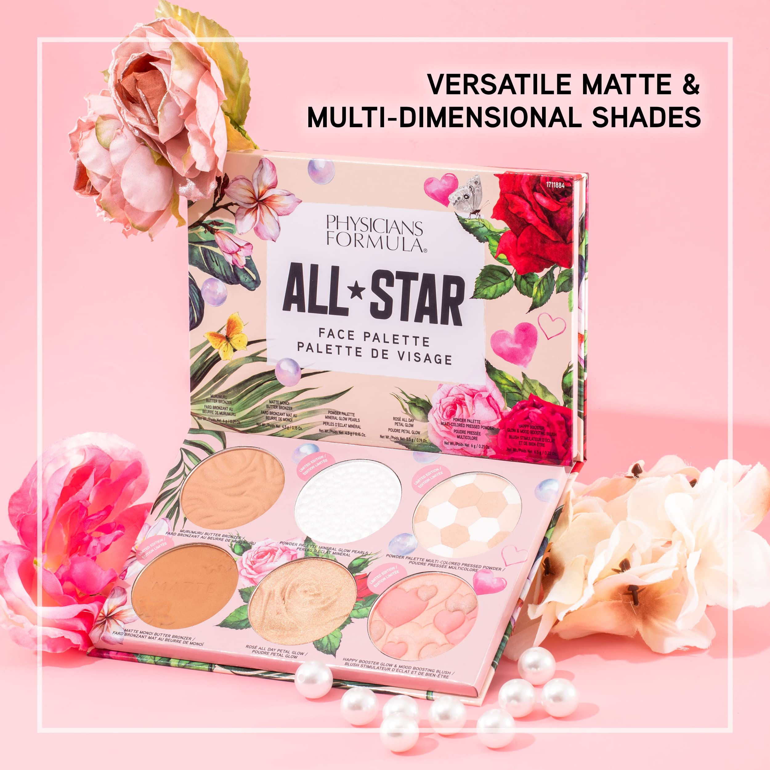 Physicians Formula All-Star Face Palette, Velvety-Smooth Buildable & Blendable Formulas,Versatile Matte and Multidimensional Sha
