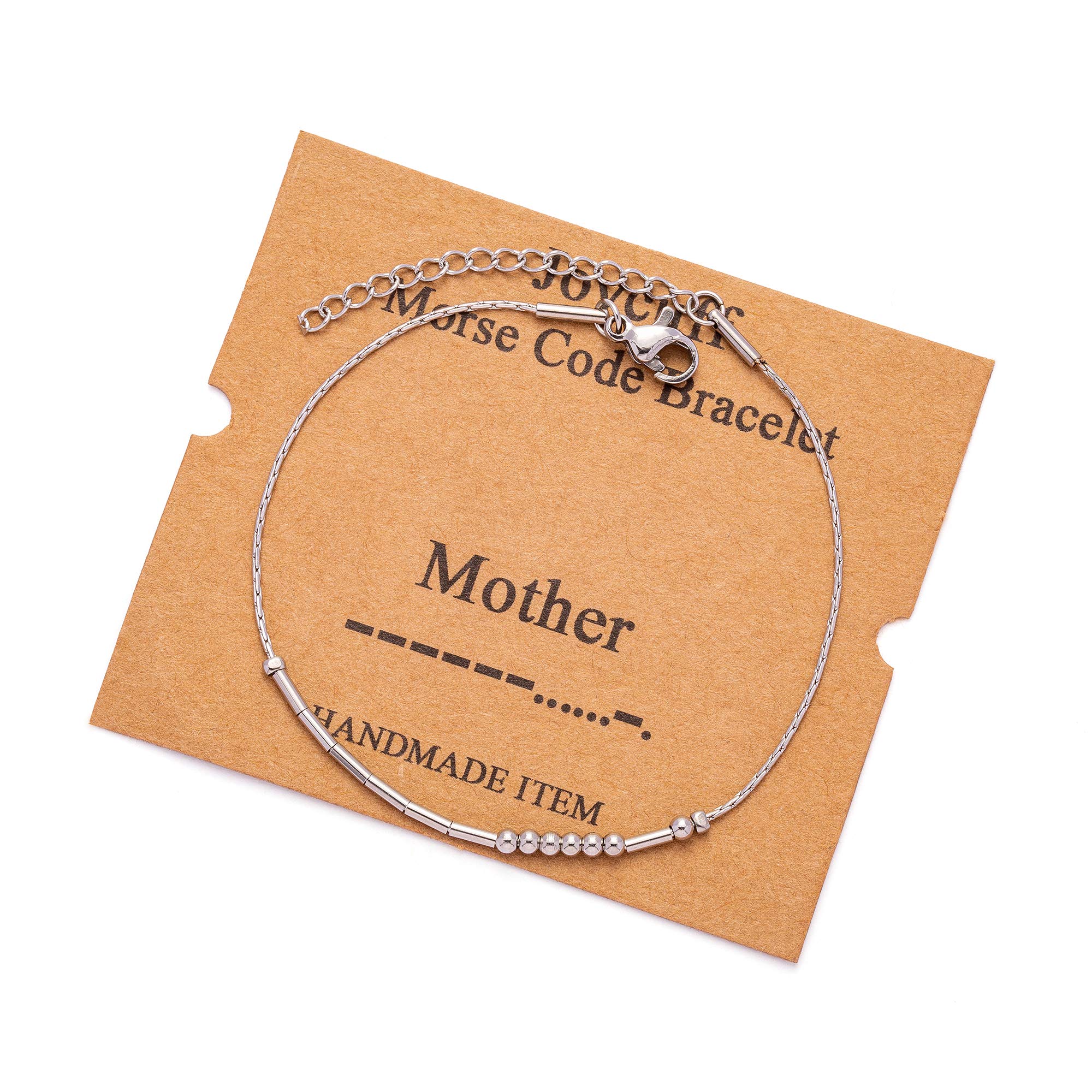 JoycuFF Mother Morse Code Bracelets for Women Funny Motivational Birthday Mother 's Thanksgiving Day Gifts for Mom Empowerment I