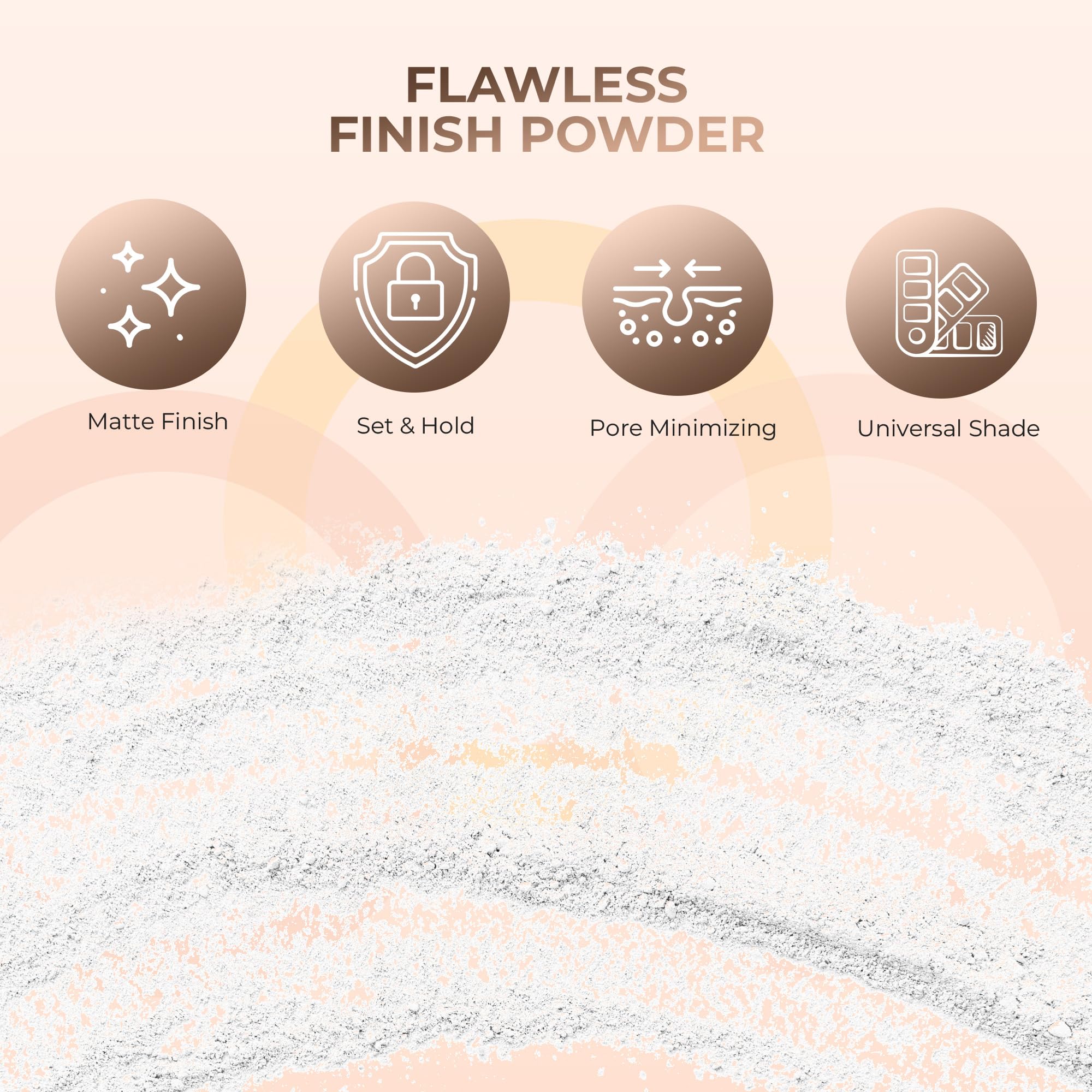 4Pc Full Size Kit (Warm Shade) Mineral Makeup Matte Translucent Loose Foundation + Kabuki Brush + Concealer + Finishing Setting