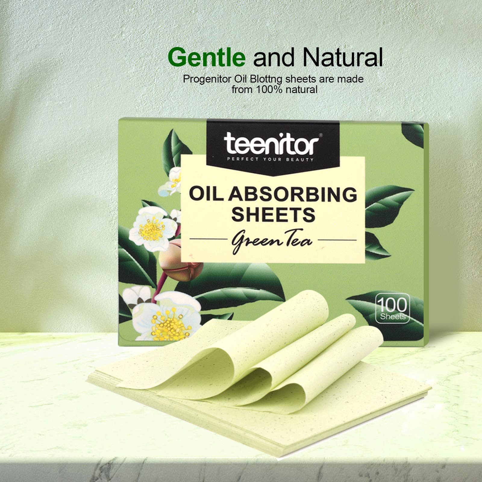 800 Counts Natural Green Tea Oil Control Film, Teenitor Oil Absorbing Sheets for Oily Skin Care, Blotting Paper