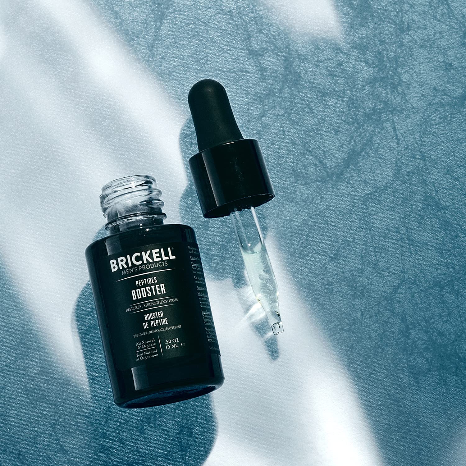 Brickell Mens Protein Peptides Booster Serum for Men, Natural and Organic Protein Peptides Booster for Face to Firm and Restore