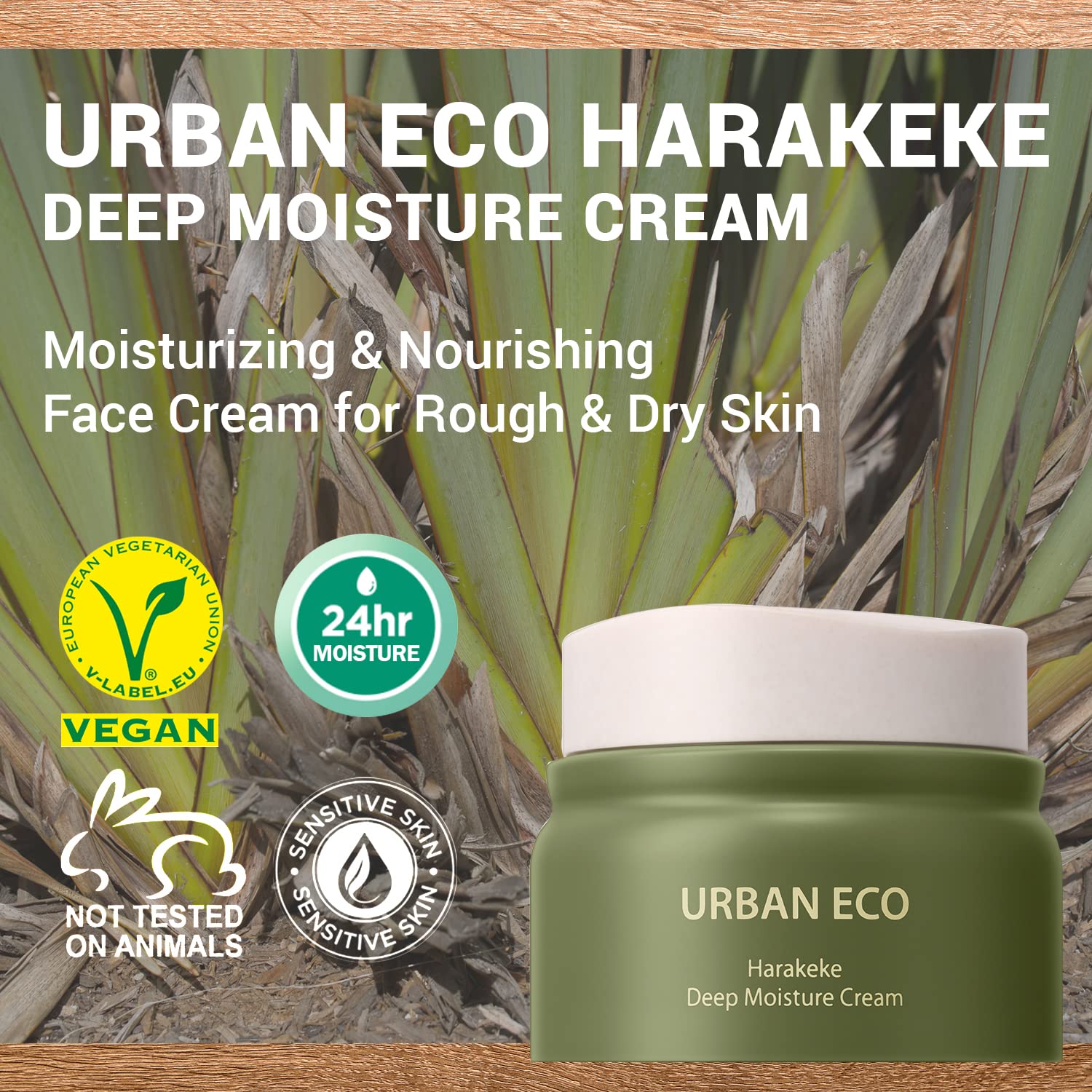 THESAEM Urban Eco Harakeke Deep Moisture Cream 1.69 oz. - Vegan Ultra Moisturizing and Nourishing Day & Night Moisturizer - Firm