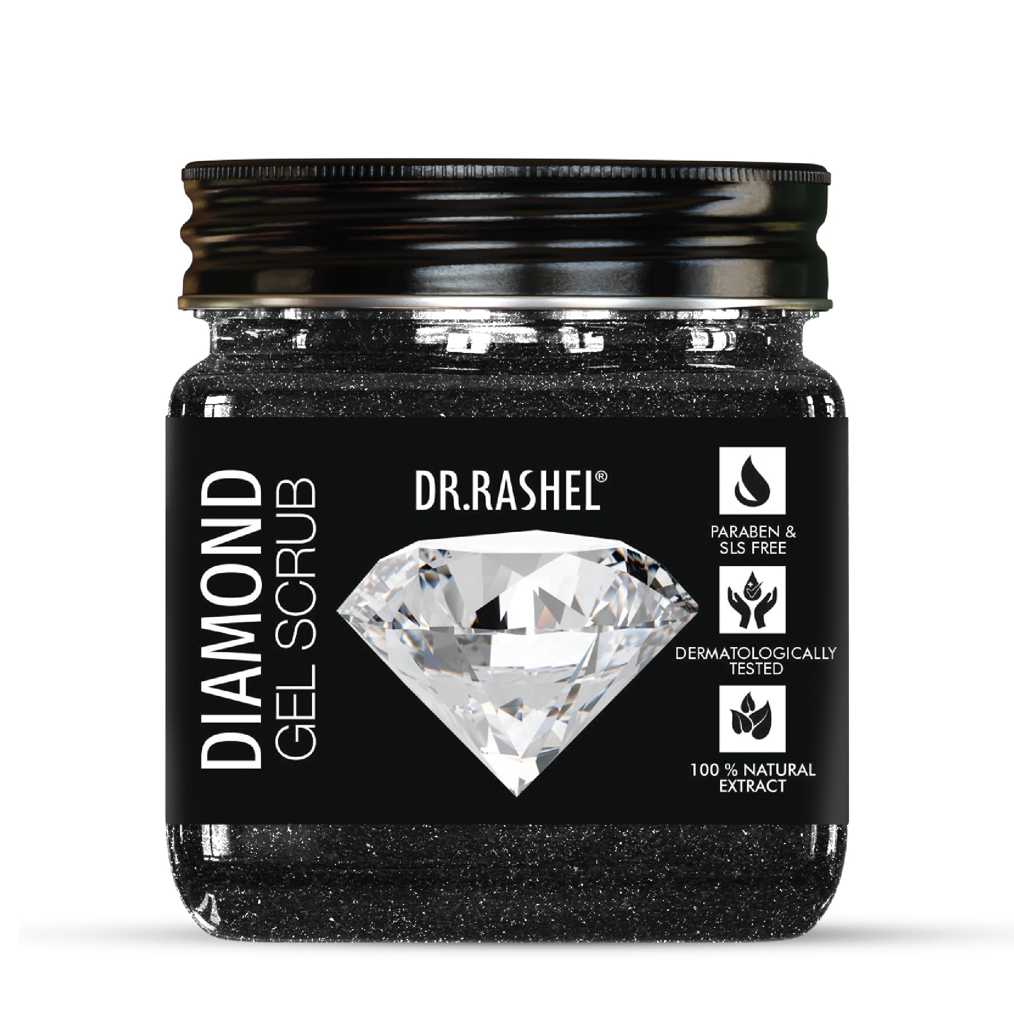 Dr.Rashel Diamond Gel Scrub Face & Body For Men And Women (380 Ml) | All Skin |Cleanser Scrub For Deep Exfoliation | Dead Skin R