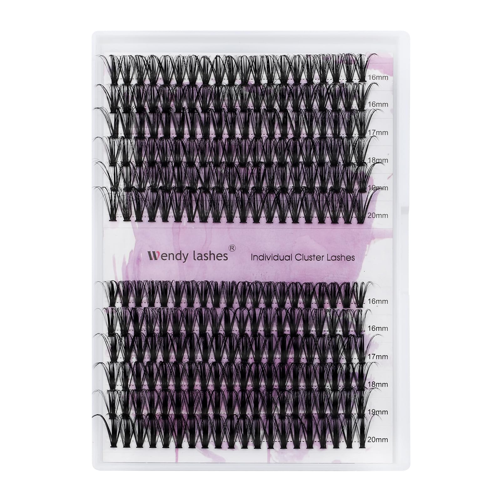 Lash Clusters Individual Cluster Lashes 40/50D DIY Lashes 16-20mm Mixed Length C/D Curl Thin Band Cluster Lashes Matte Black Eye