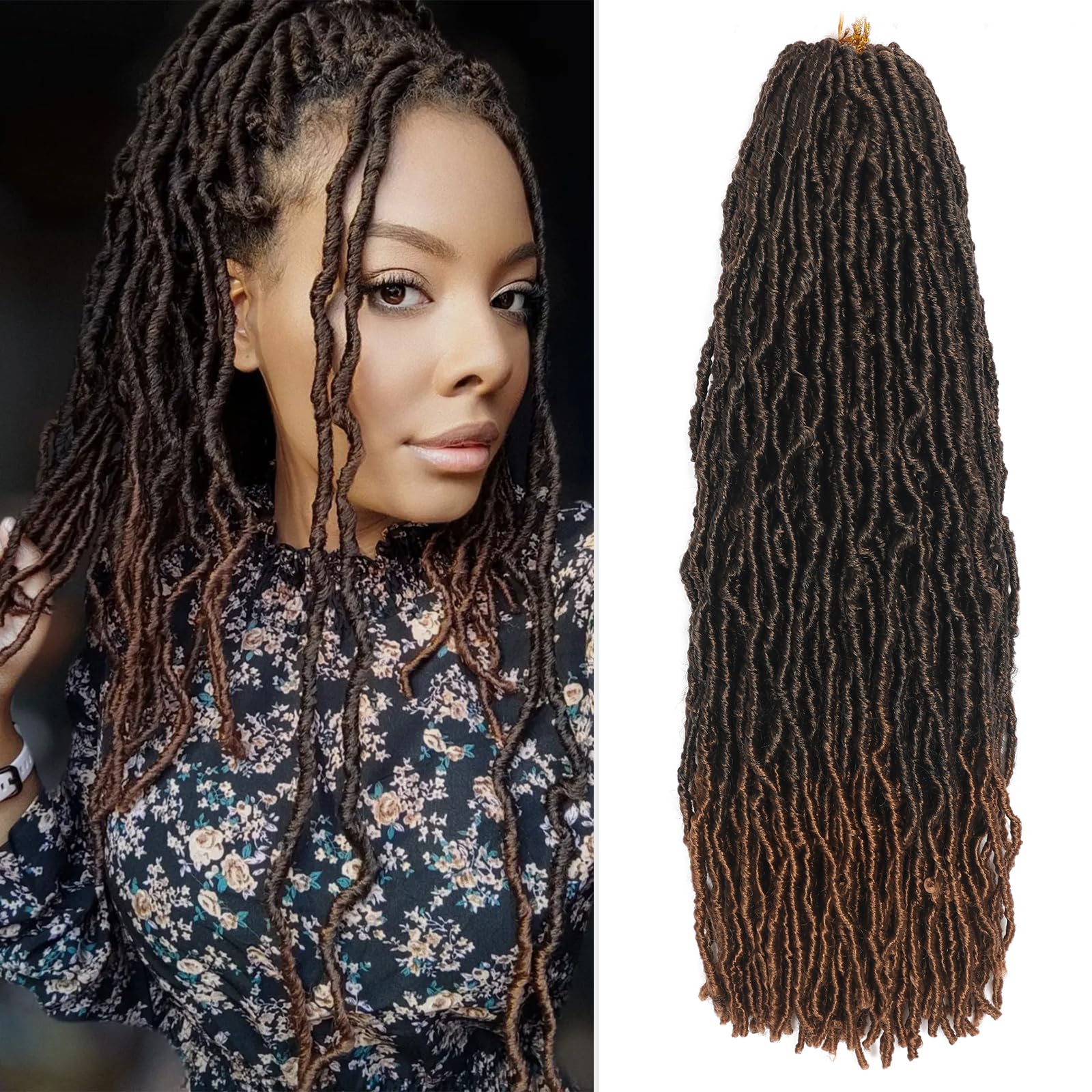 16 Inch Faux Locs Crochet Hair T30 7 Packs Soft Locs Crochet Hair Extensions for Women Daily Use