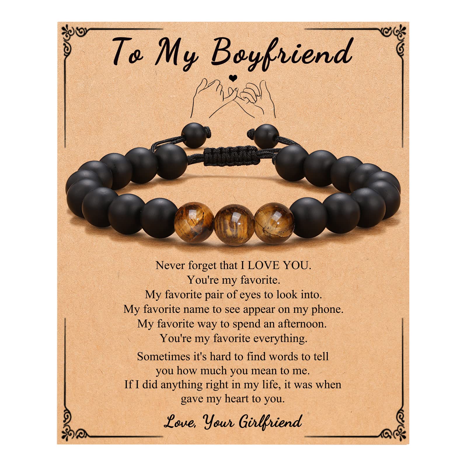 UNGENT THEM Valentines Day Gifts for Him Boyfriend from Girlfriend, Boyfriend Gift Ideas Bracelet Anniversary Birthday Christmas