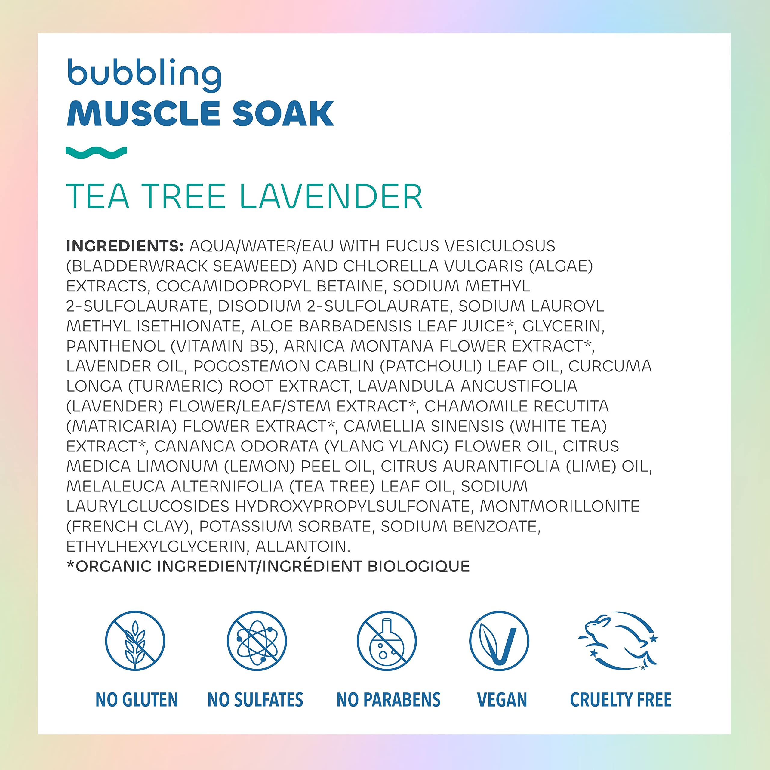 Seaweed Bath Co. Bubbling Muscle Soak, Tea Tree Lavender Scent, 12 Ounce, Sustainably Harvested Seaweed, French Sea Clay, Arnica