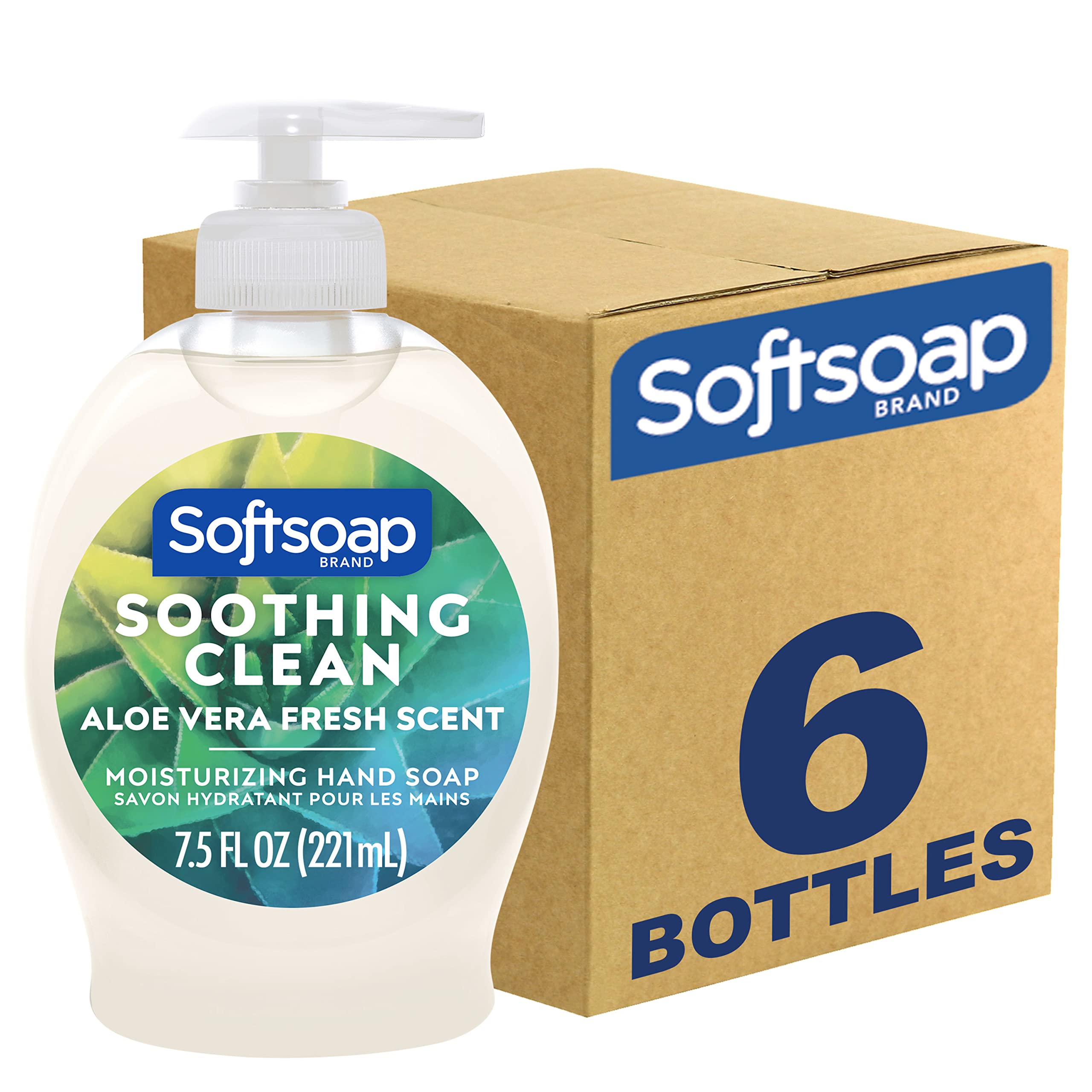 Softsoap Moisturizing Liquid Hand Soap, Soothing Clean Aloe Vera - 7.5 Fl Oz (Pack Of 6)