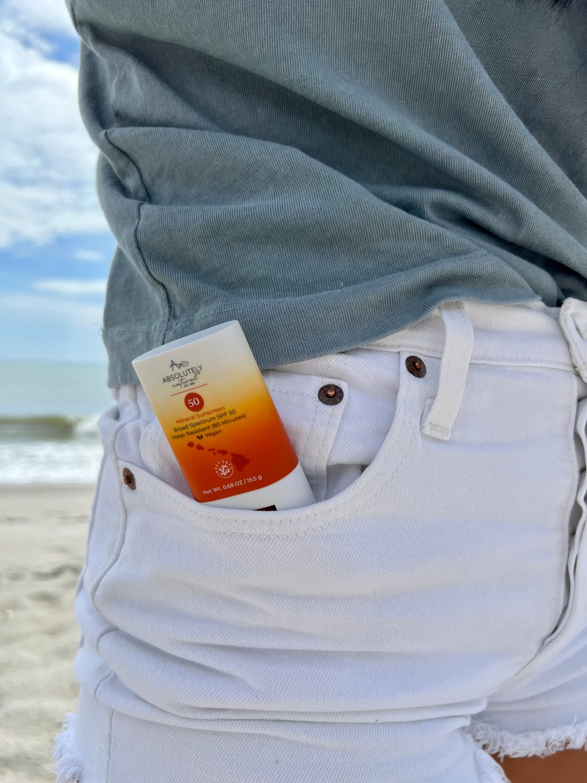 Absolutely Natural Spf 50 Mineral Sunscreen Stick With Rose Hips Oil, Cruelty Free And Reef Safe, Vegan Blend For Face And Body,