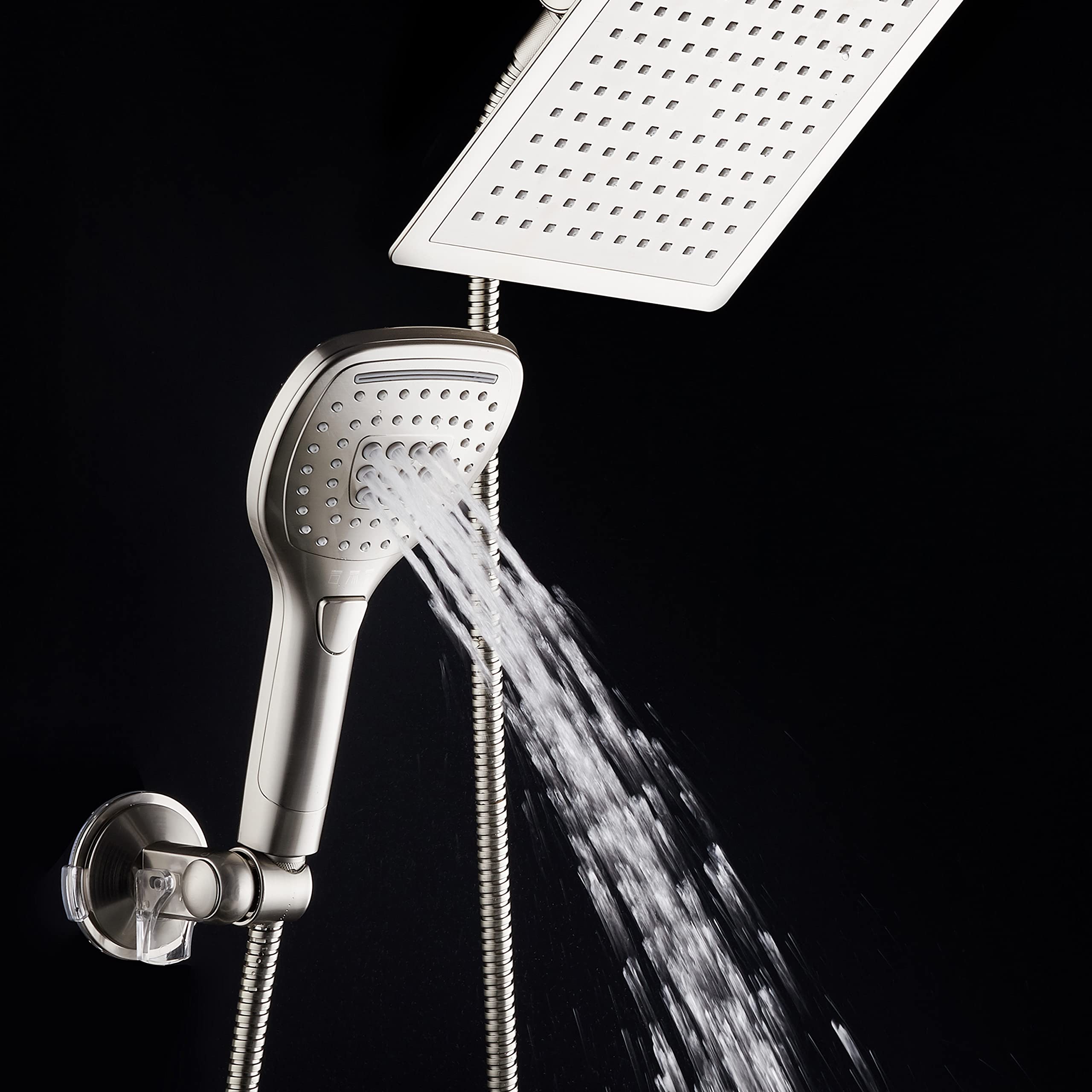 Dreamspa Ultra-Luxury 9 Rainfall Shower Headhandheld Combo Convenient Push-Button Flow Control Button For Easy One-Handed Operat