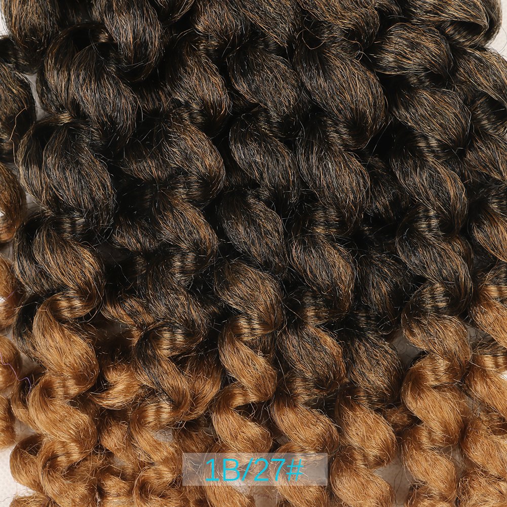 5 Packs Wand Curl Hair 8inch Jamaican Bounce Synthetic Crochet Twist Braids Hair Extension 20strands/pack Xtrend Hair (1B/27#, 5