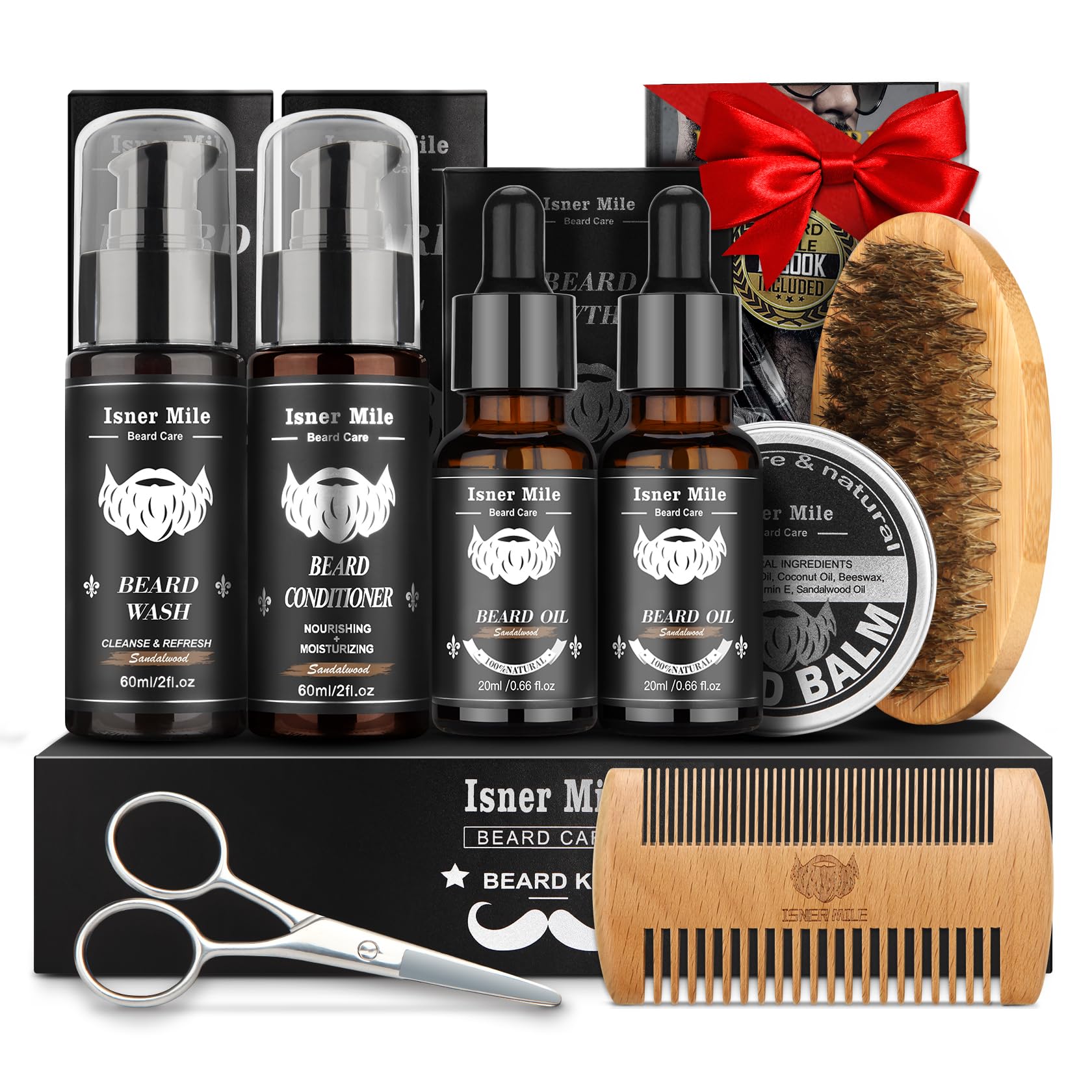 Comfy Mate Beard Kit for Men Beard Care Grooming Kit with Shampoo & Conditioner, Beard Oil, Balm, Brush, Comb & Scissors, Father