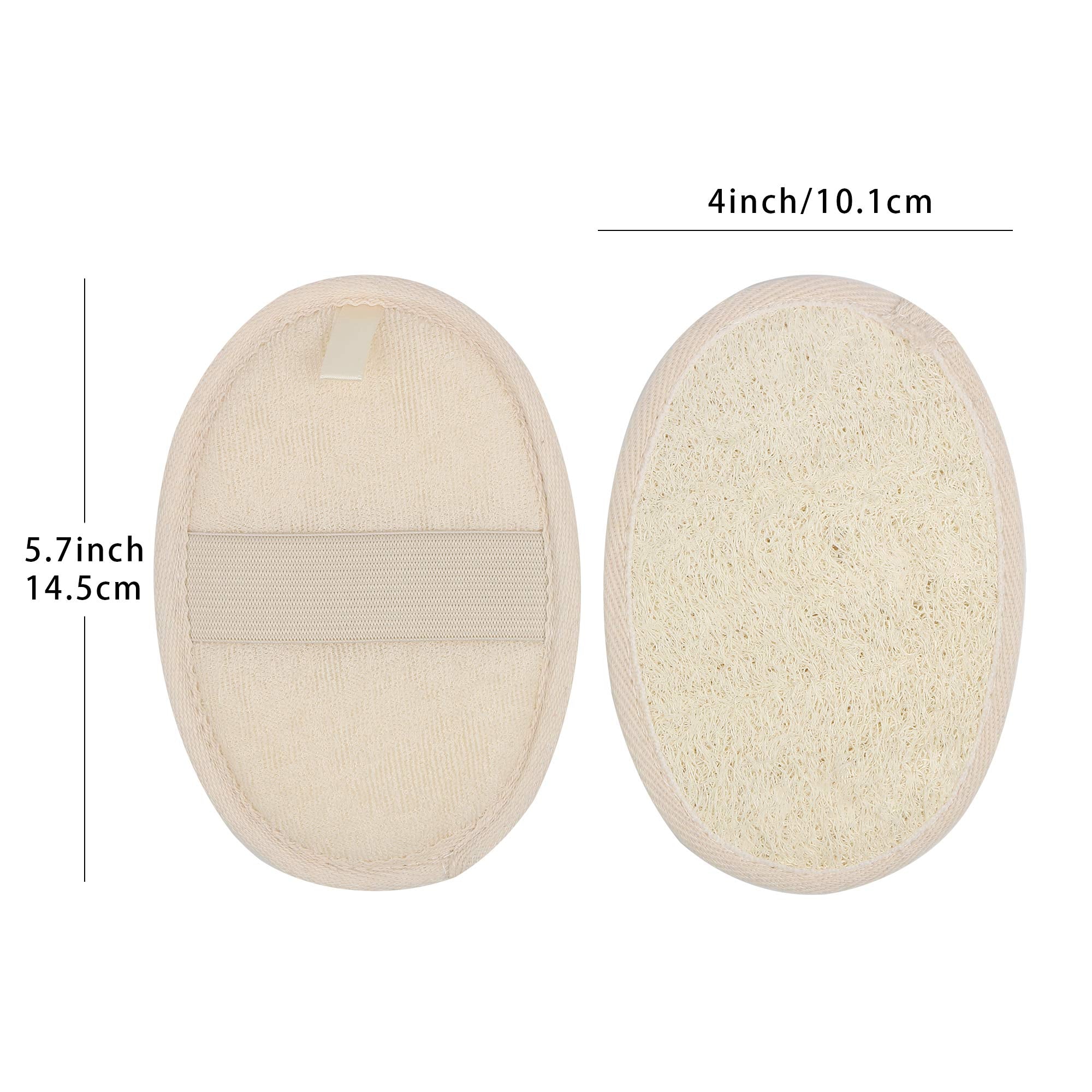 10 Packs Exfoliating Loofah Sponge Pads,Large 4x5.7-100% Natural Luffa and Terry Cloth Materials,Loofa Sponge Scrubber Body Glov