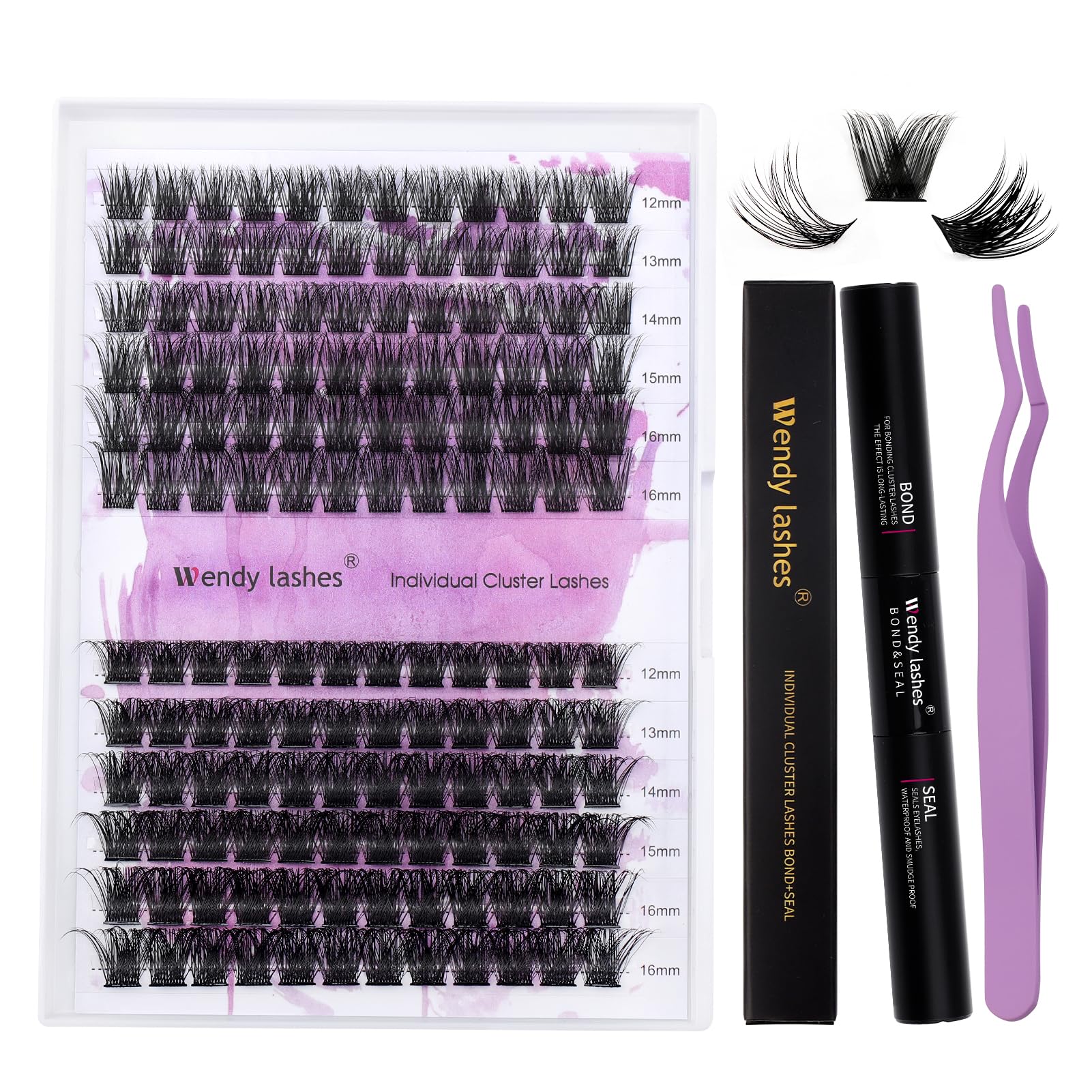 DIY lash Extension Kit Lash Cluster Kit Cluster Eyelash Extensions Individual Lashes Eyelash Clusters Mascara Brush Lash Band an