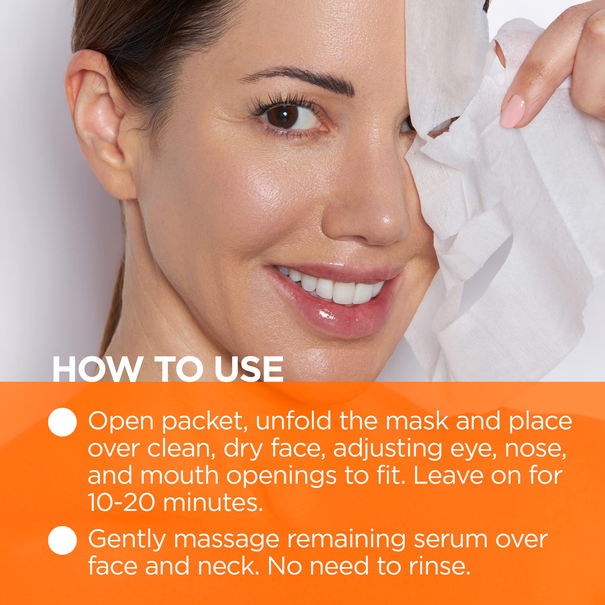 Instant Brighten & Tighten, Hydro Serum Facial Mask - Andalou Naturals (6 Packs)