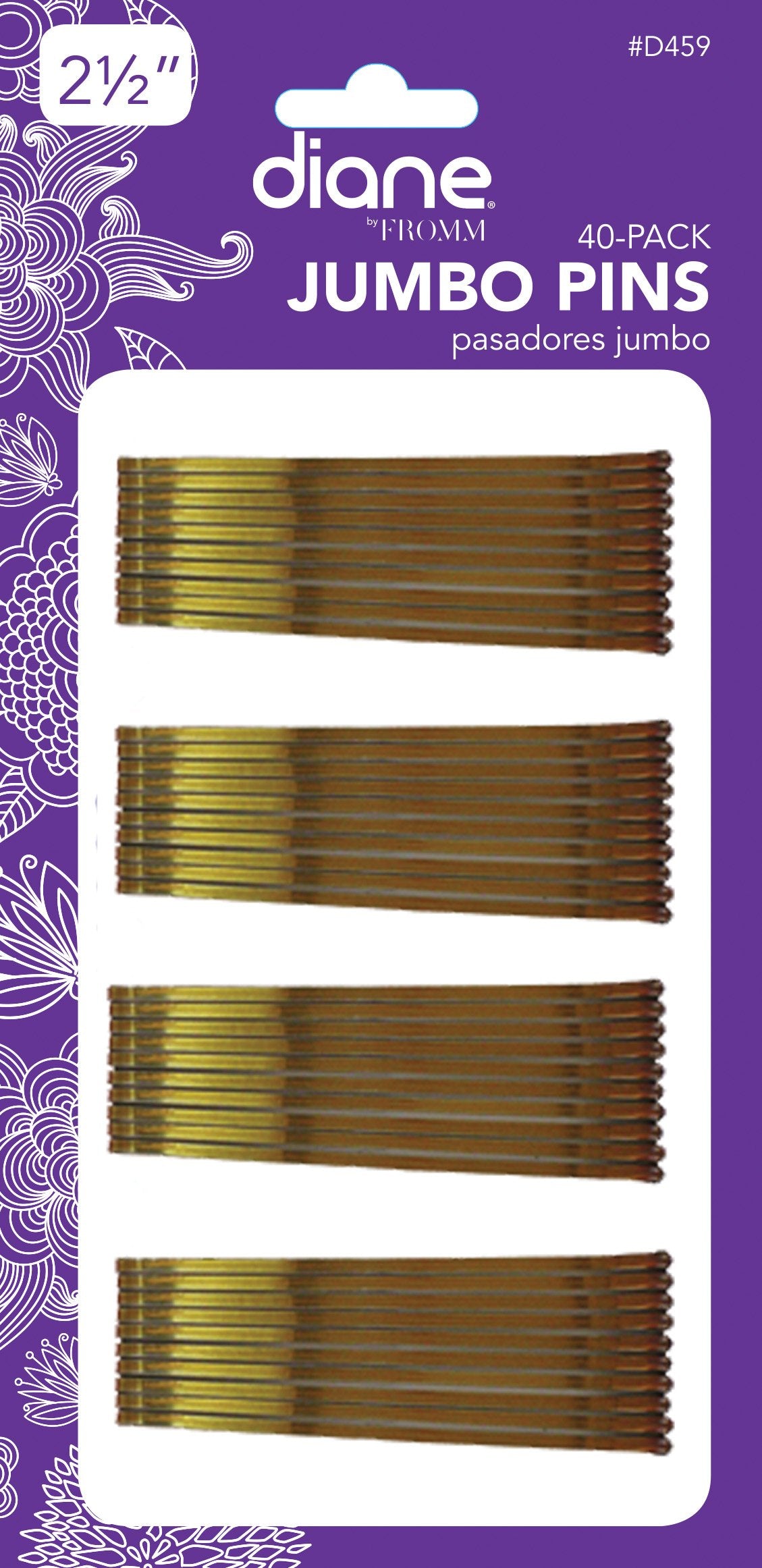 Diane D55045974 Jumbo Bob Pins, Bronze, 2.5, 40 Count