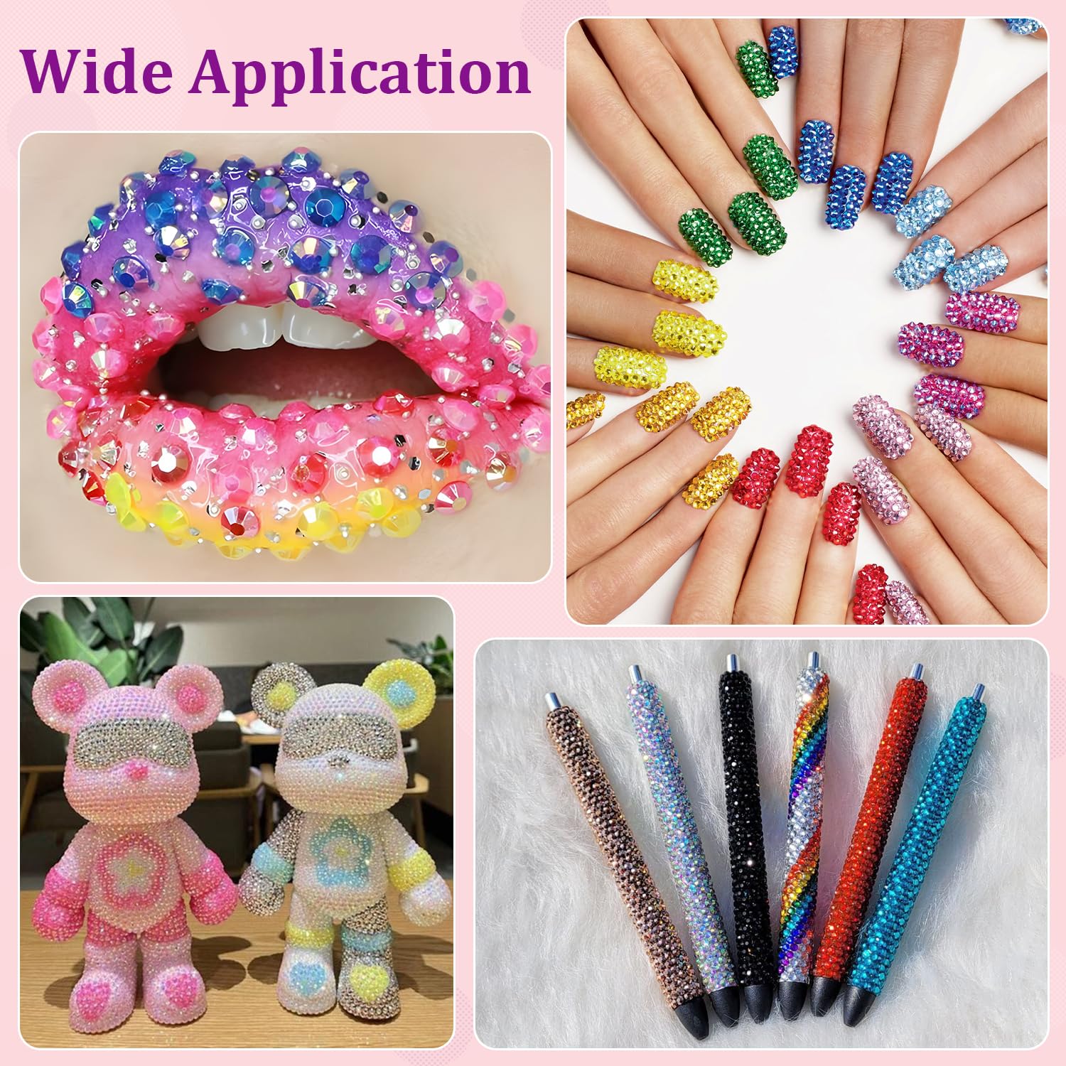 16000Pcs Resin Jelly Rhinestones With Tweezers For Crafting, Dark Purple Ab 2-6Mm Mixed Sizes Flatback Gems, Bedazzling Crystal