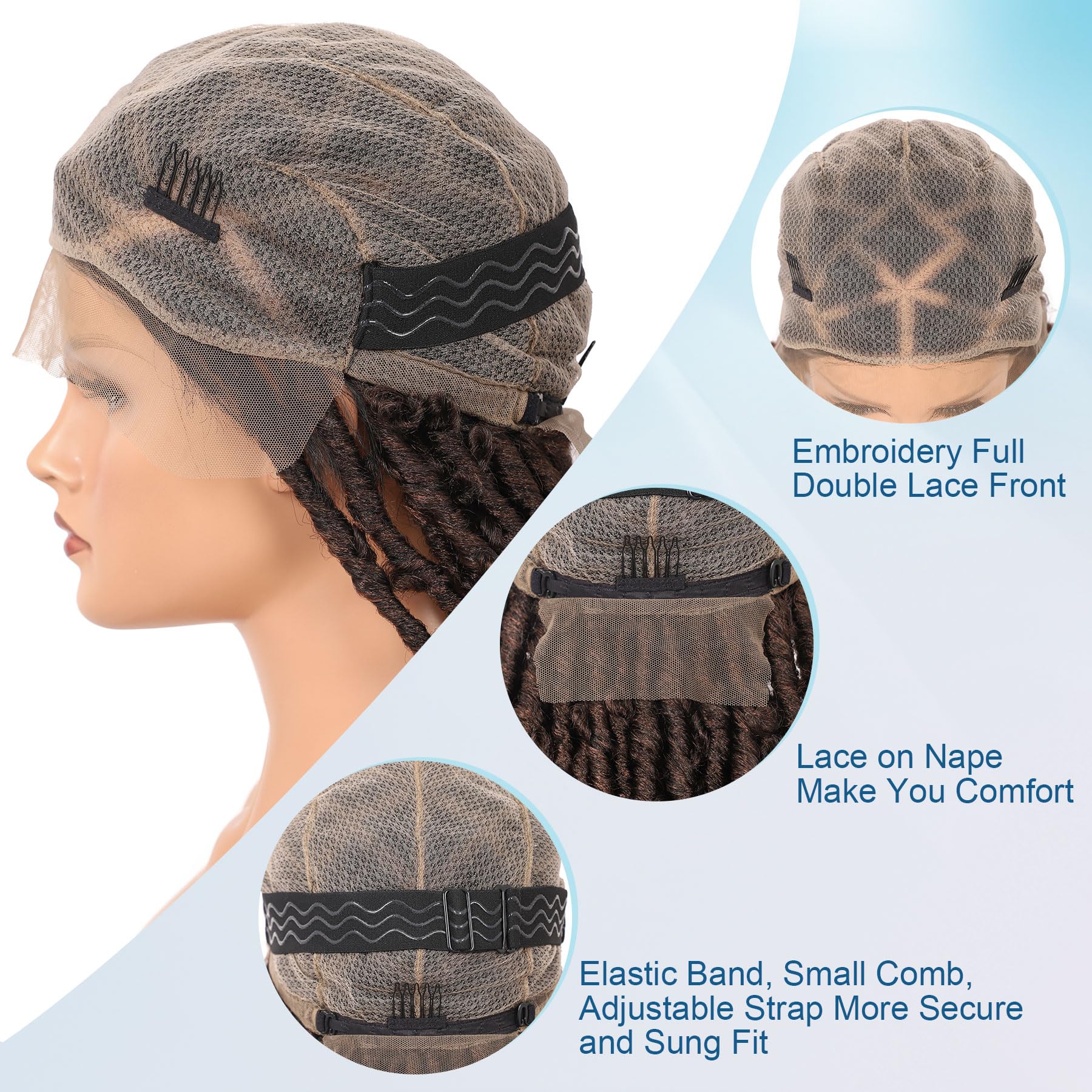 Olymei Super Long 48'' Butterfly Locs Braid Wig Triangle Knotless Braided Wigs For Women Faux Locs Wig Braided Lace Wig With Bab