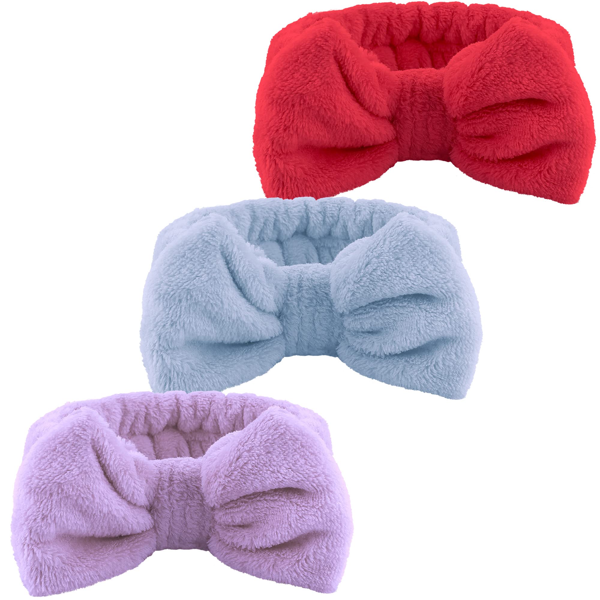 Wsyub Hairband, 3Pcs Face Headband With Bow Tie, Soft Microfiber Skincare Band For Washing Face, Shower Headband Spa Headband Fo