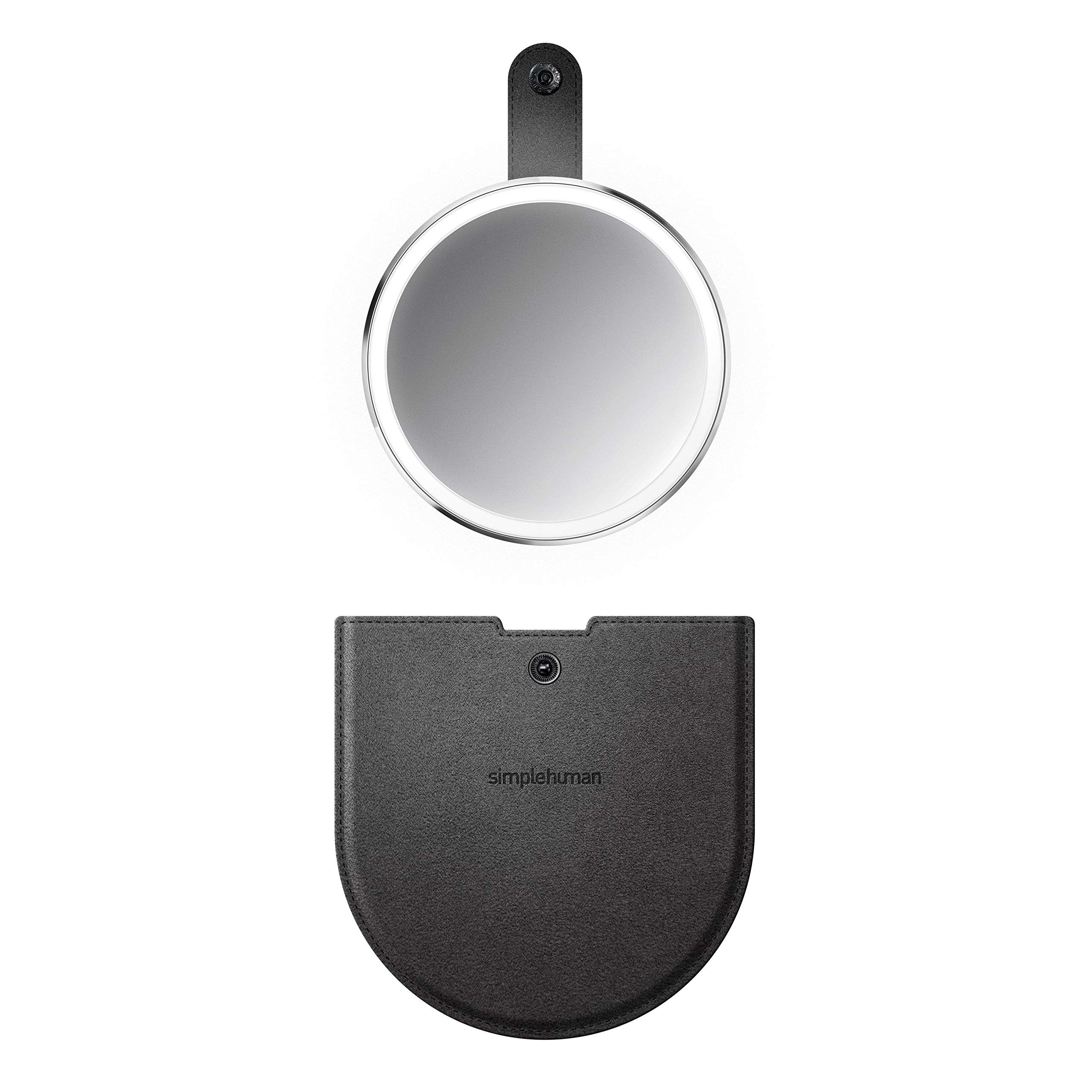 Simplehuman Sensor Mirror Compact 4'' Round, 3X Magnification, Brushed Stainless Steel
