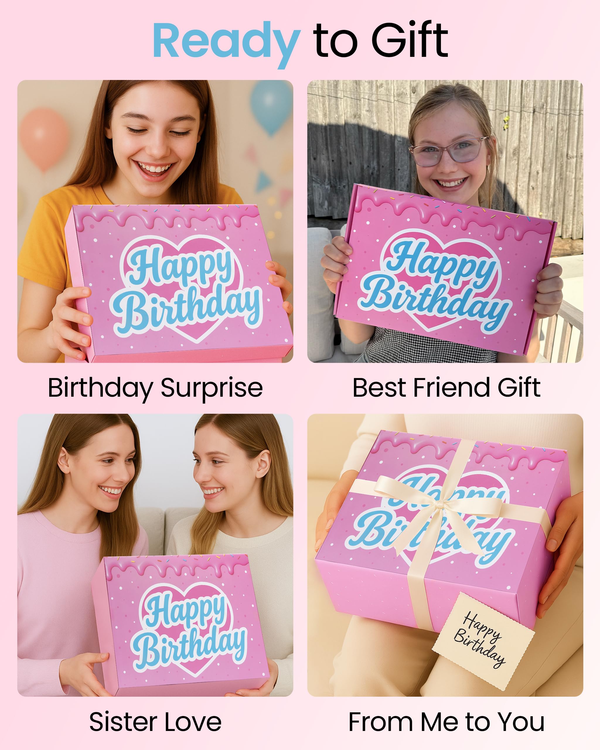 Lily England Birthday Gifts for Her - Self-Care Birthday Gifts for Women & Girls - Soft Fluffy Socks, Headband & Scrunchie - Pre