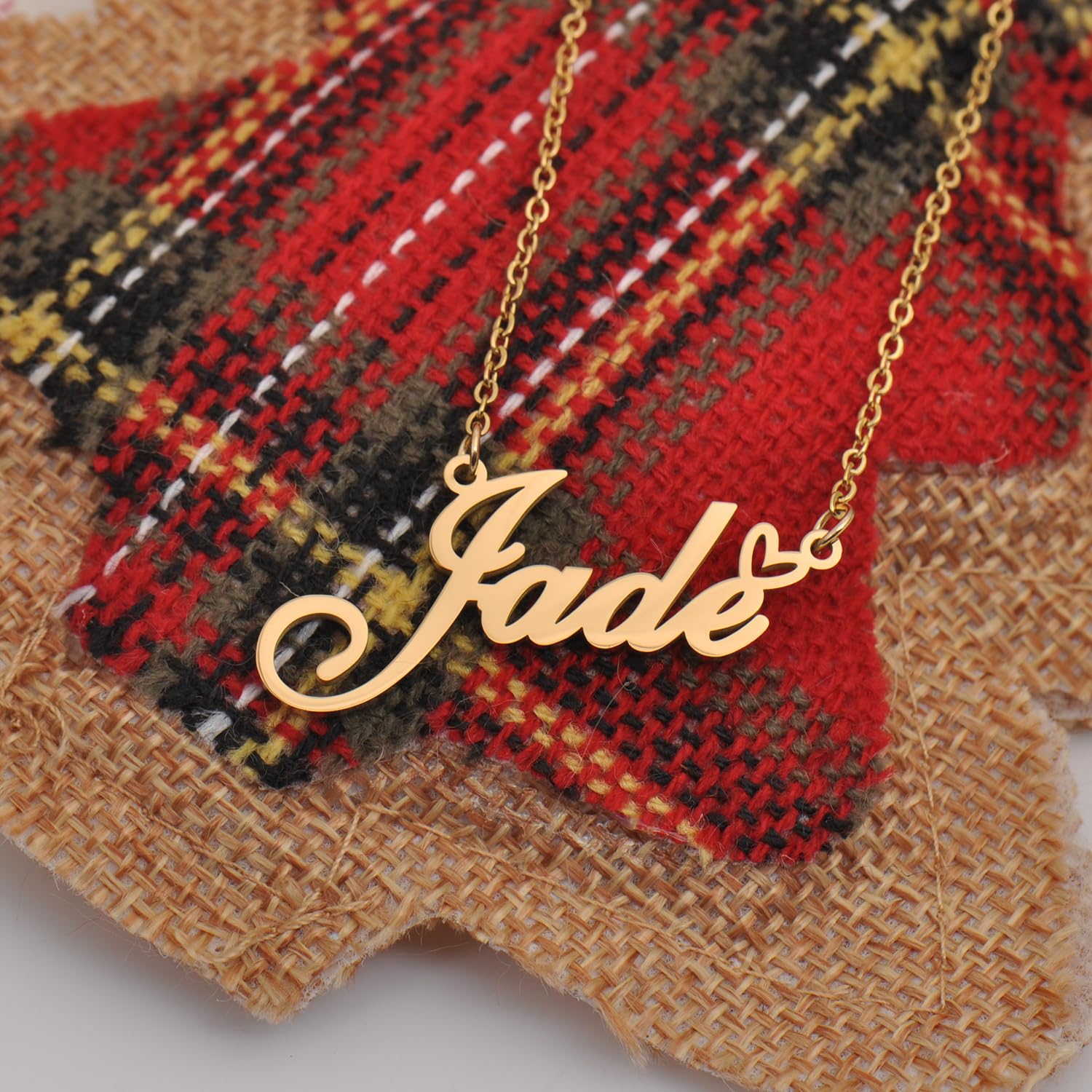 HUAN XUN 18k Gold Plate Nameplate Custom Name Necklace Michaela Customized Charm Unique Bridesmaid Gifts