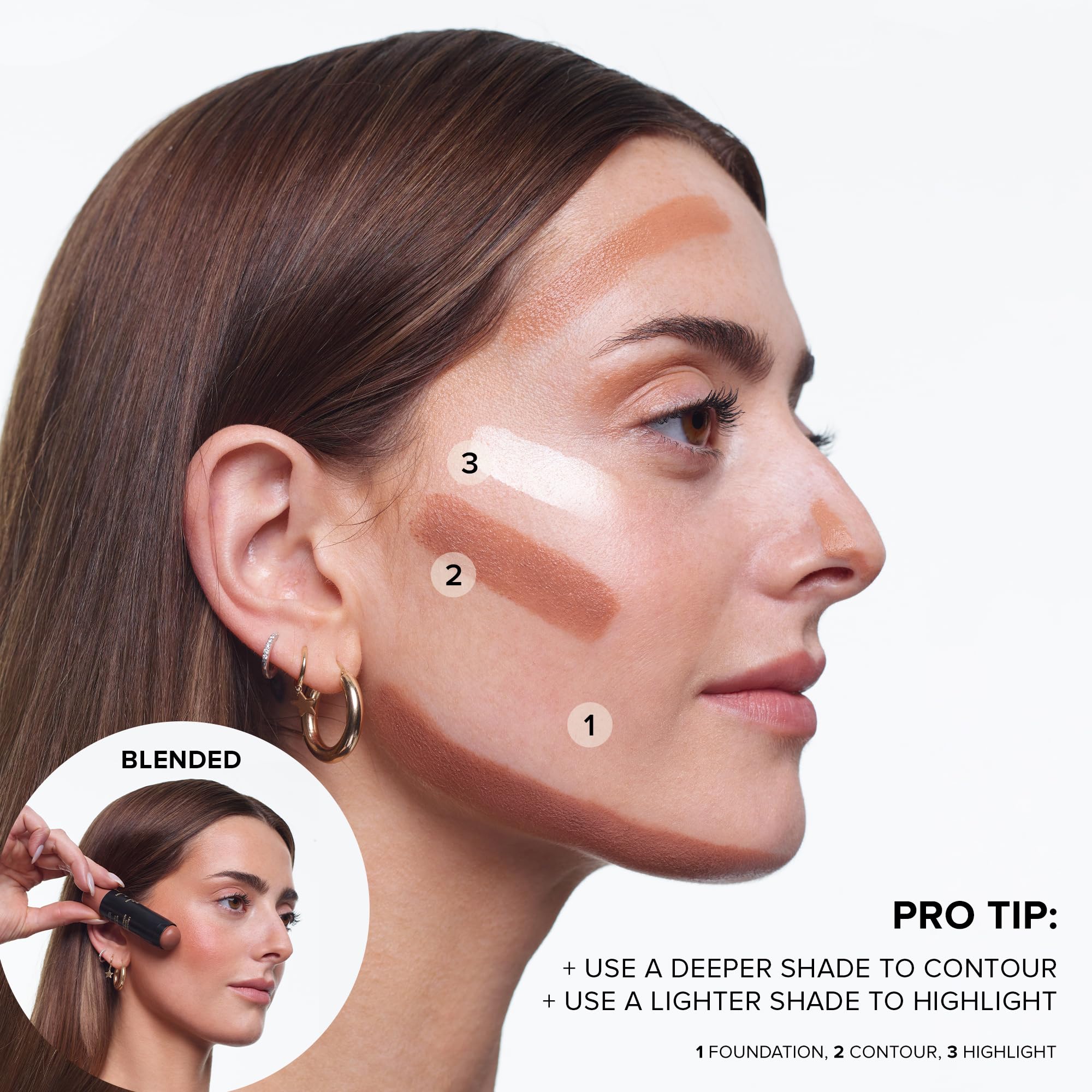 Nudestix Nudies Tinted Blur Foundation Stick, Matte Cream Powder Multitask Makeup to Tint, Blur, Blot Skin and Sculpt Face, Ligh