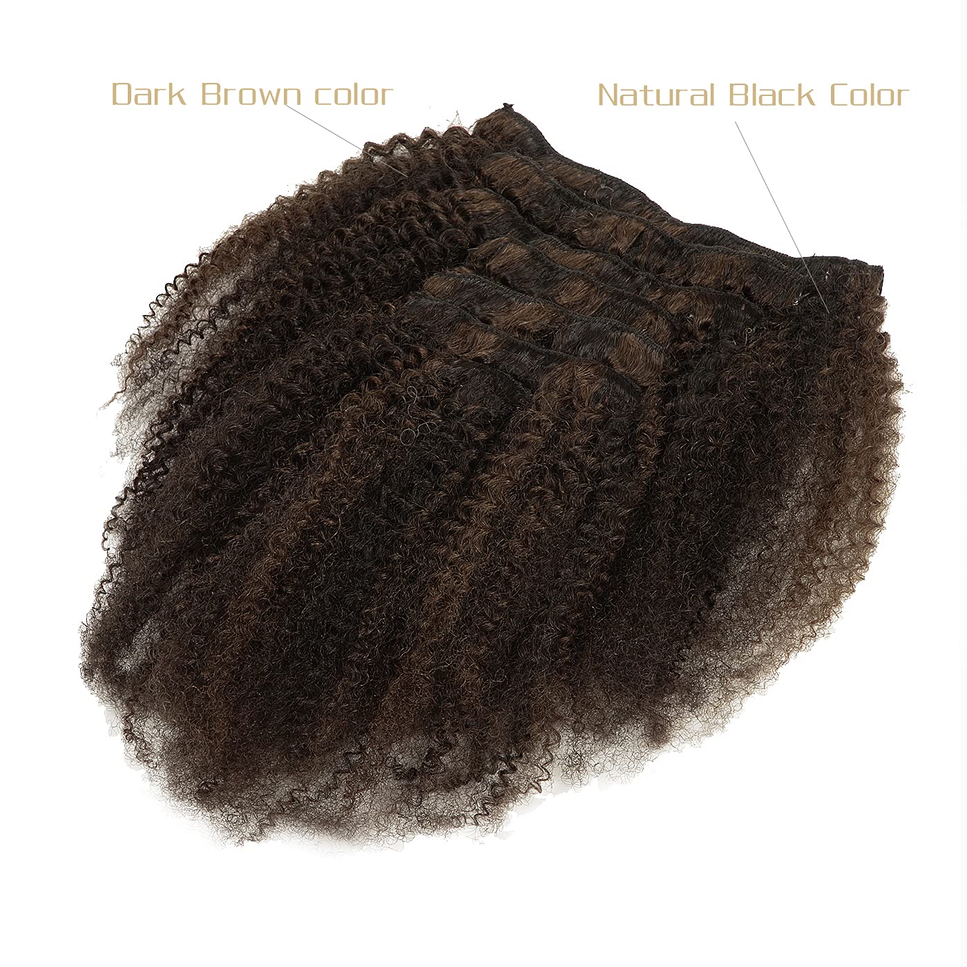 Caliee Kinky Curly Clip In Hair Extensions Highlight Dark Brown And Black Clip In Hair Extensions For Black Women Double Weft To