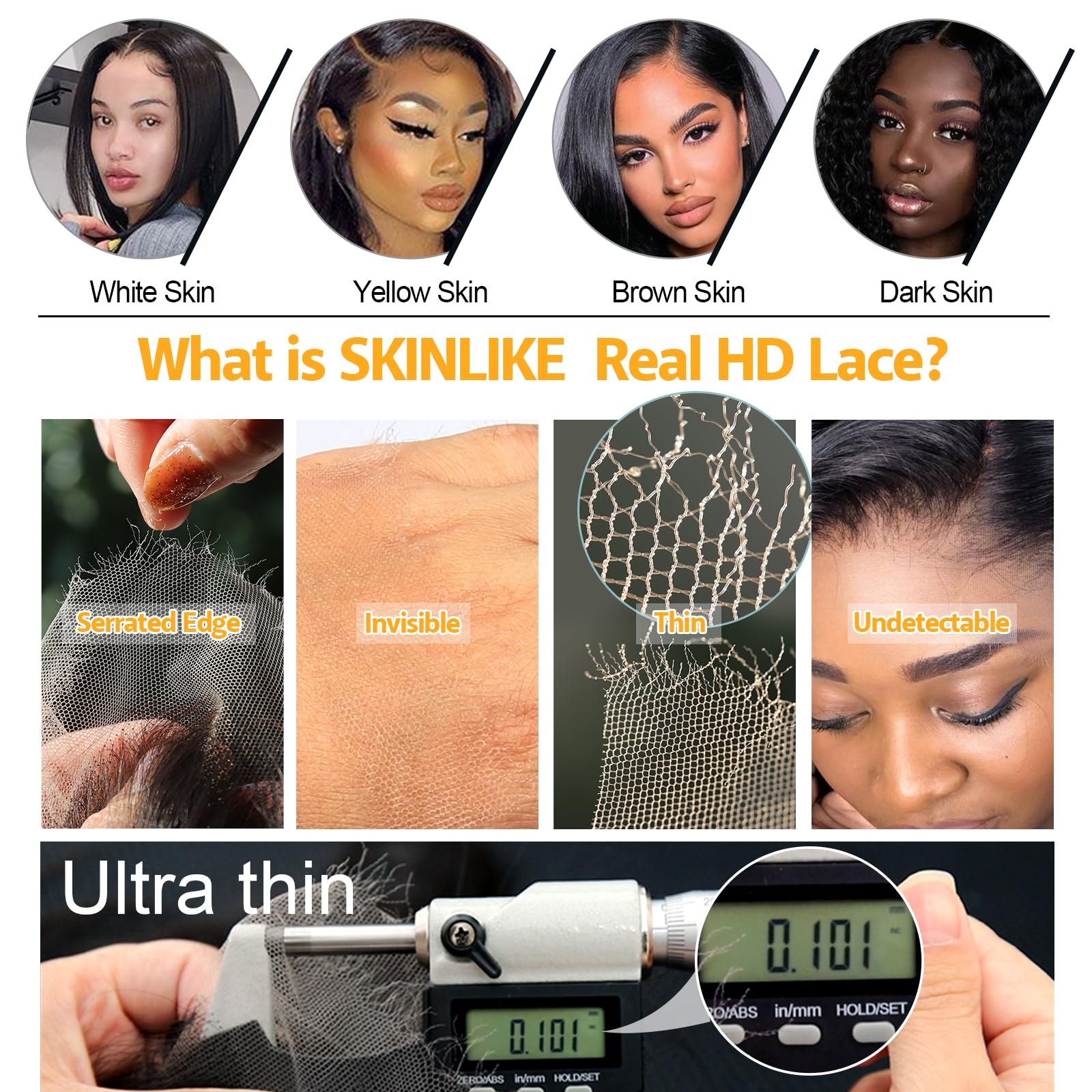 Beeos 13X6 Full Frontal Skinlike Real Hd Lace Wig, 250% Density Body Wave 0.10Mm Ultra-Thin Invisible Hd Lace Pre-Plucked Bleach