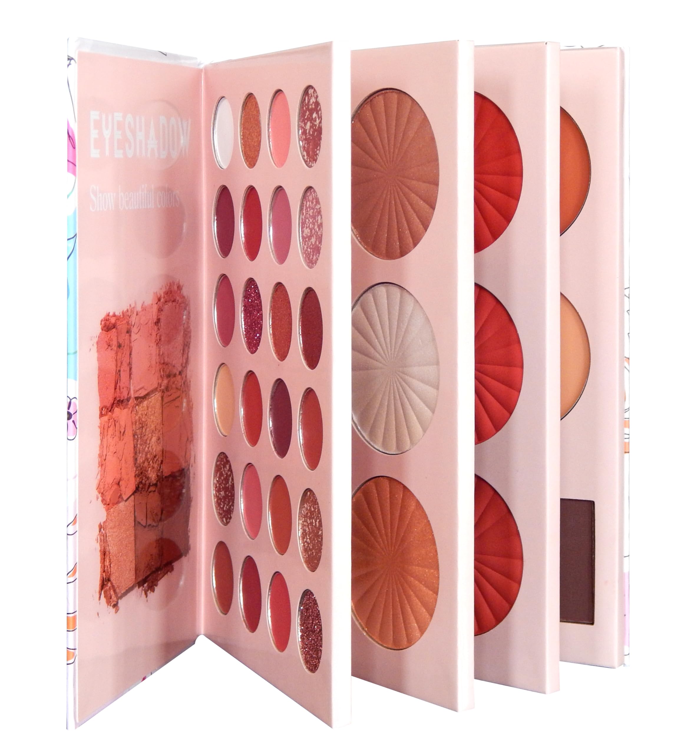 Vars ; London 5In1Mocllure Professional Makeup Book With 24 Eyeshadow 6 Face Highlighter & Bronzer 6 Matte Blusher Face Contour 