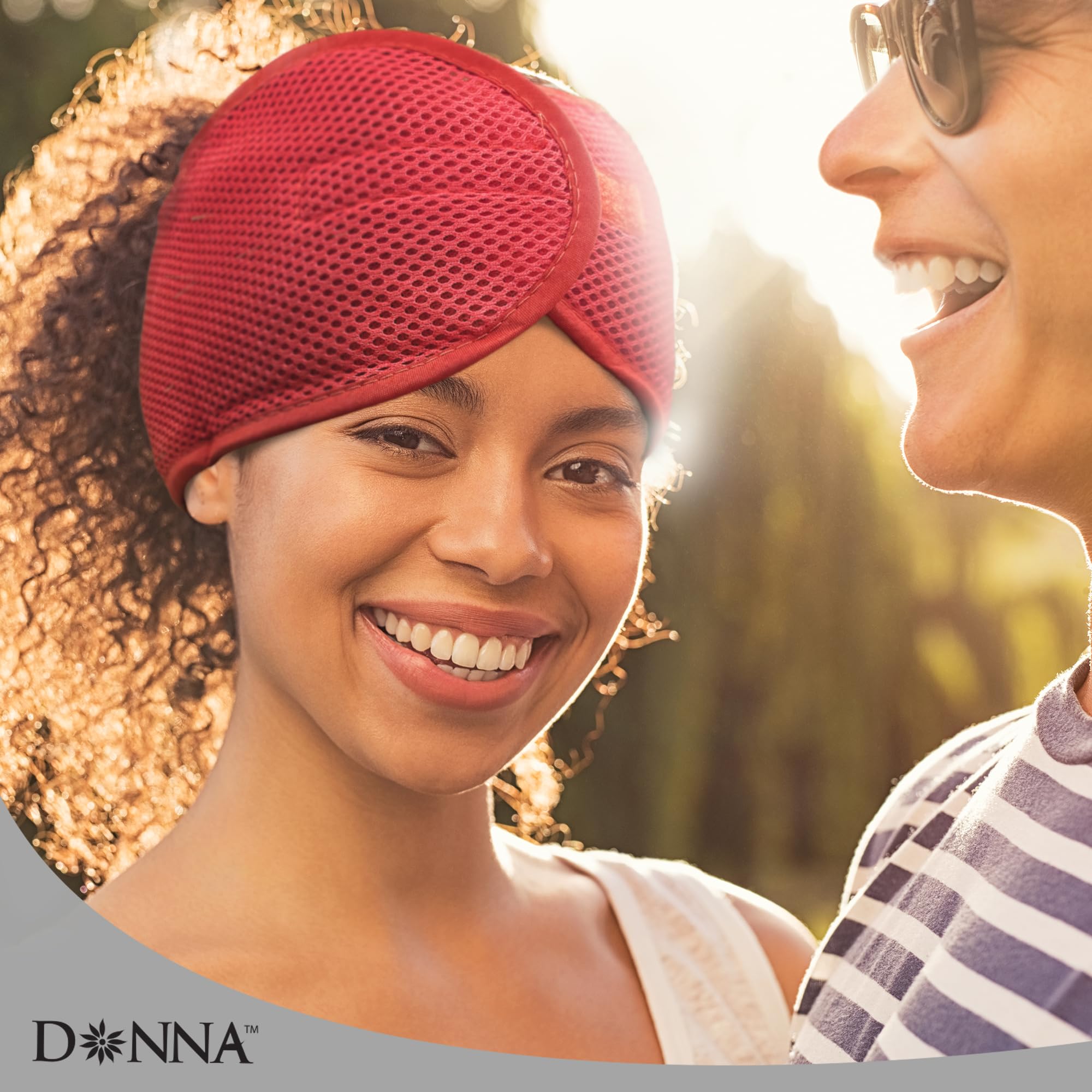 DONNA Deluxe Foam Mesh Wrap Headband, Brown, 1 Count (Pack of 1), for Women's Hair for Face Wash for Makeup Hair Accessories