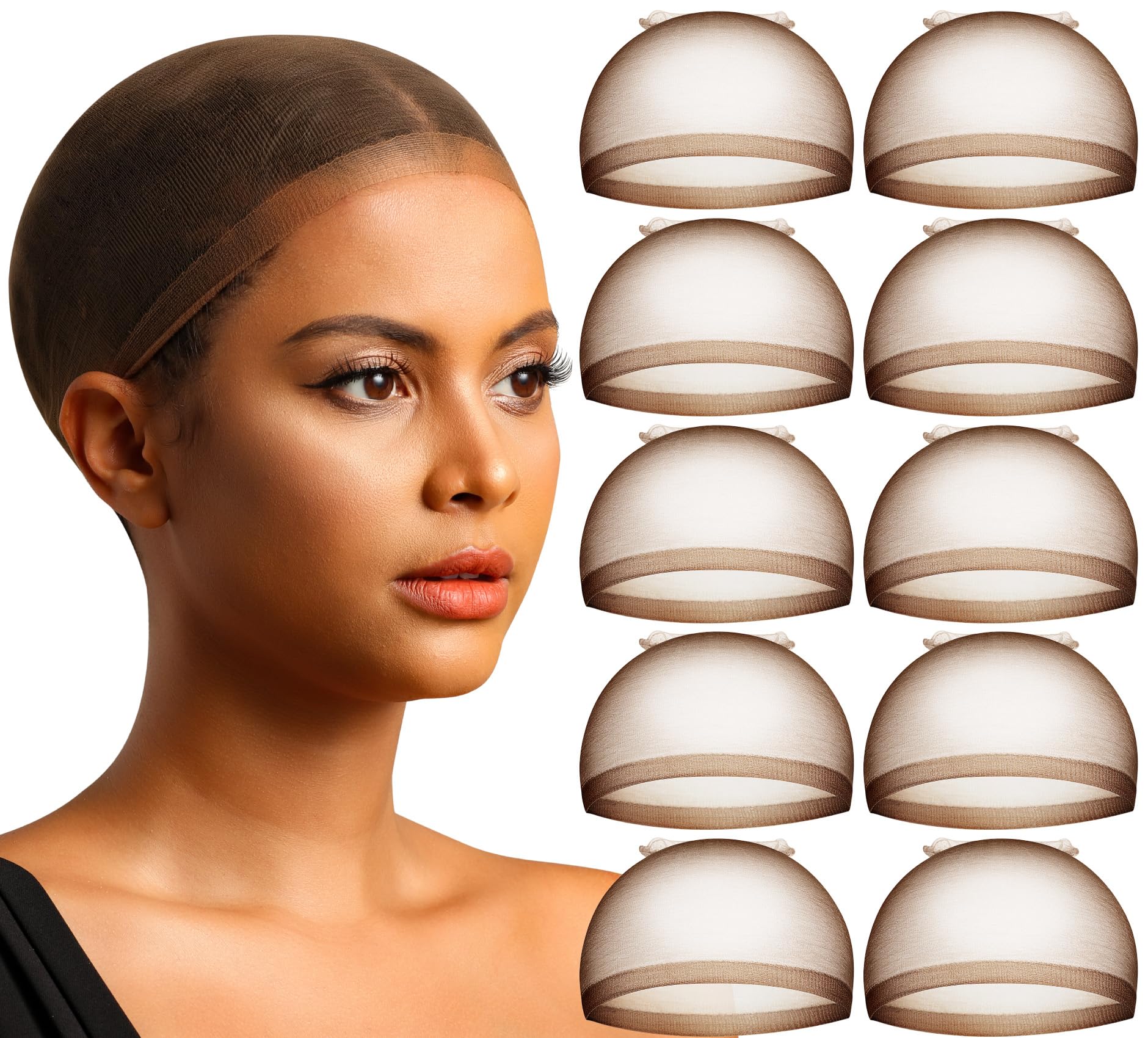 Teenitor 20pcs Hd Wig Caps, Wig Caps for Women Lace Front, Stocking Cap, Sheer Wig Cap, Wig Caps for Women, Thin Nylon Cap, Brow