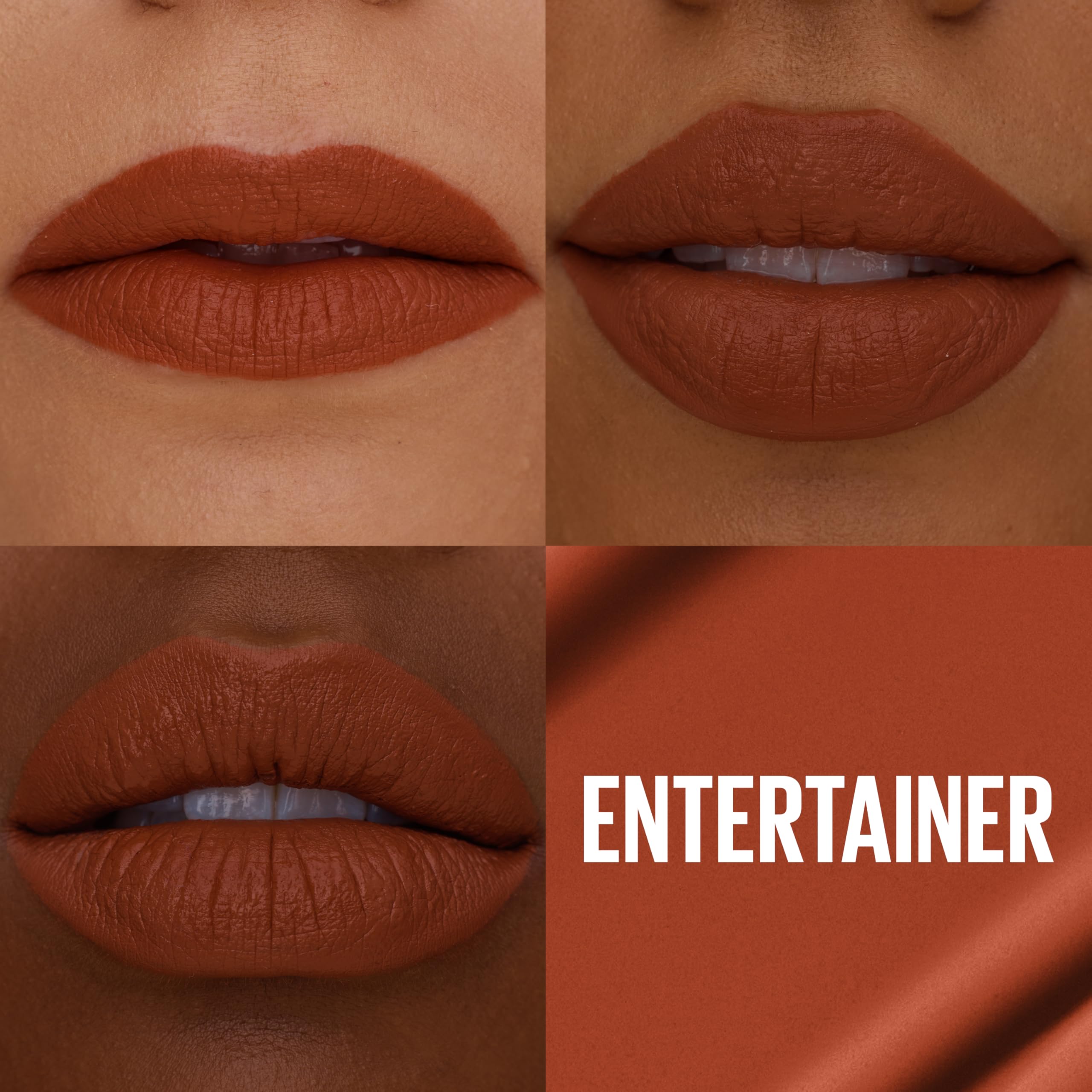 Maybelline Super Stay Matte Ink Liquid Lipstick Makeup, Long Lasting High Impact Color, Up to 16H Wear, Entertainer (Midtone Rus