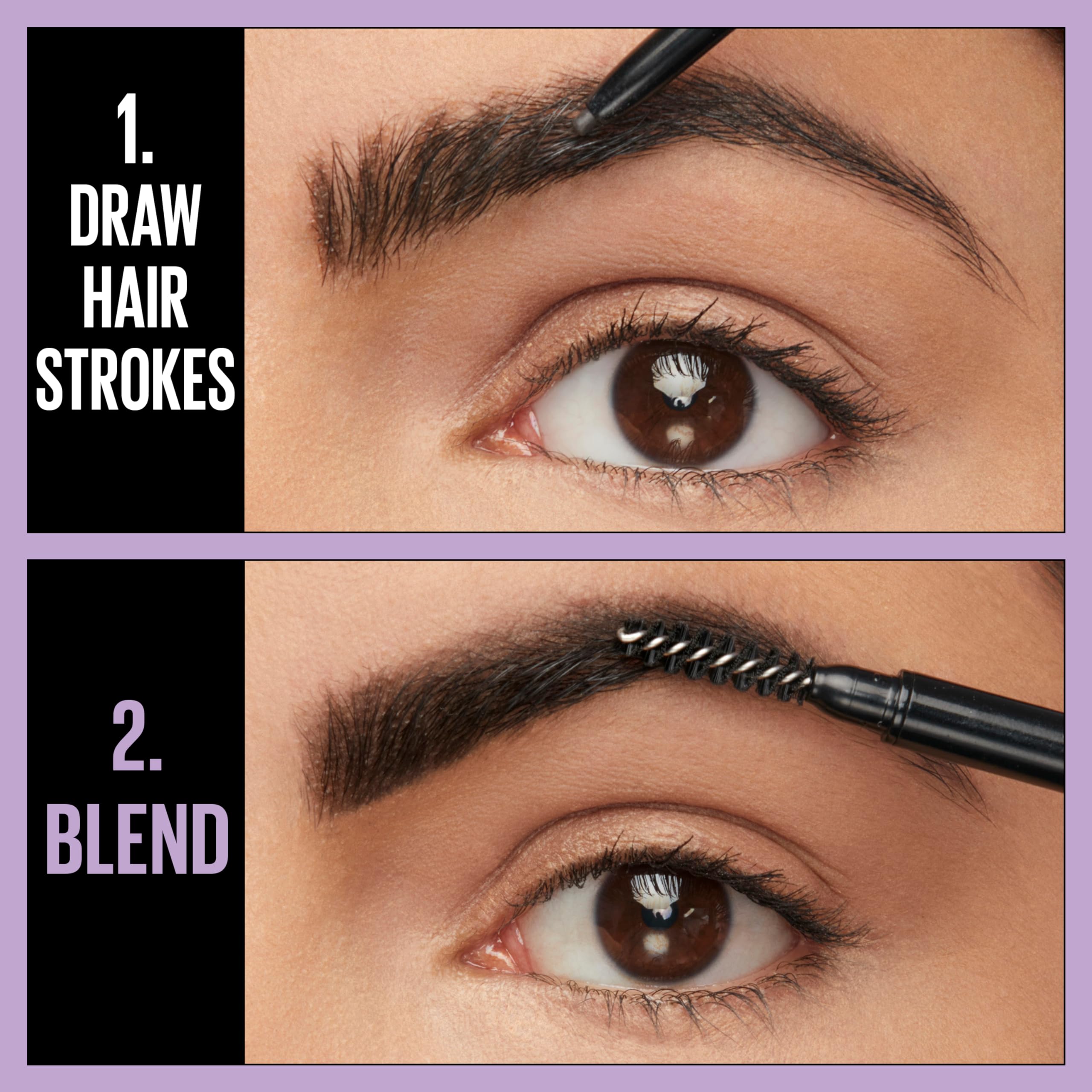 Maybelline Express Brow Ultra Slim Eyebrow Makeup, Brow Pencil With Precision Tip And Spoolie For Defined Eyebrows, Medium Brown