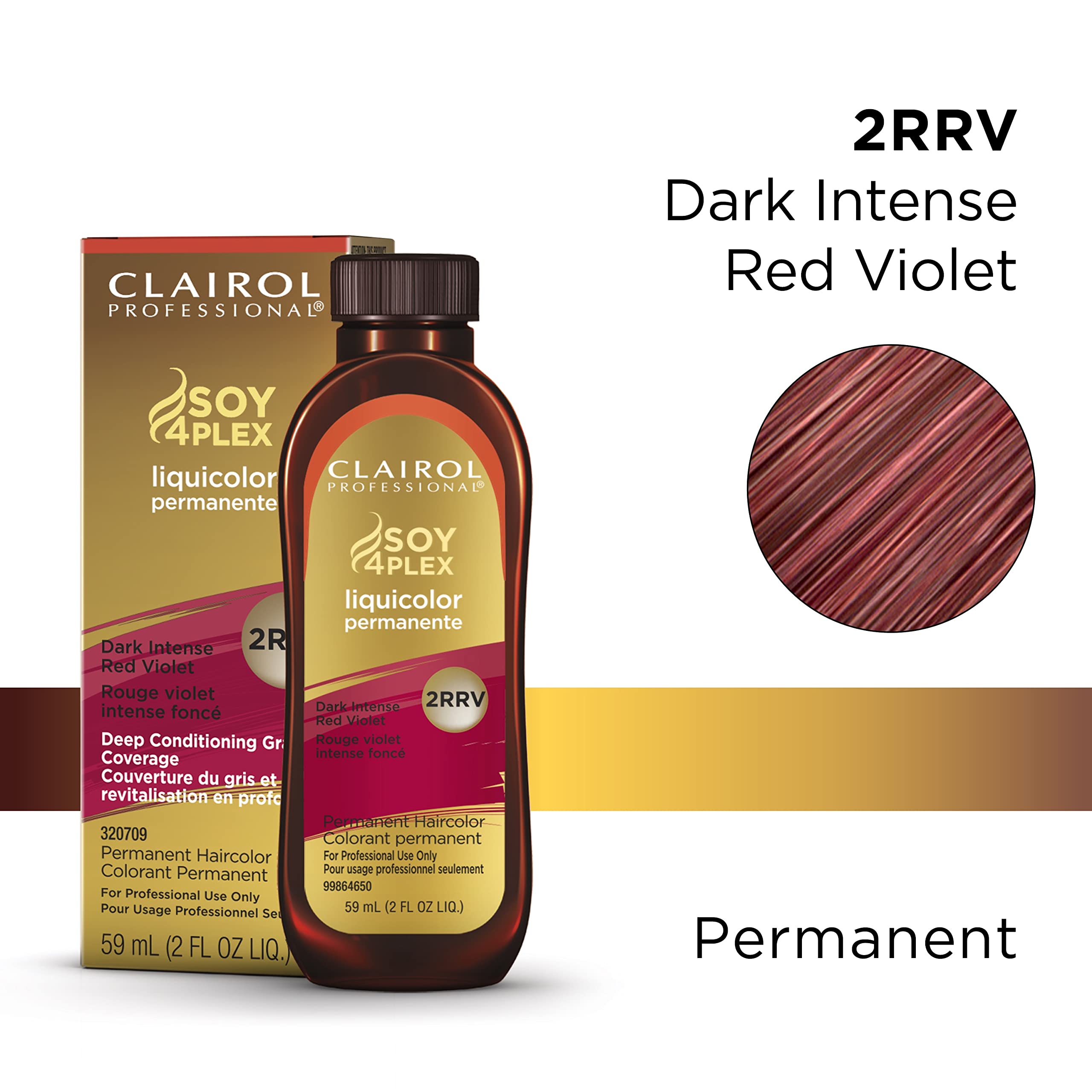Clairol Professional Permanent Liquicolor For Dark Hair Color, 2Rrv Dark Intense Red Violet, 2 Oz