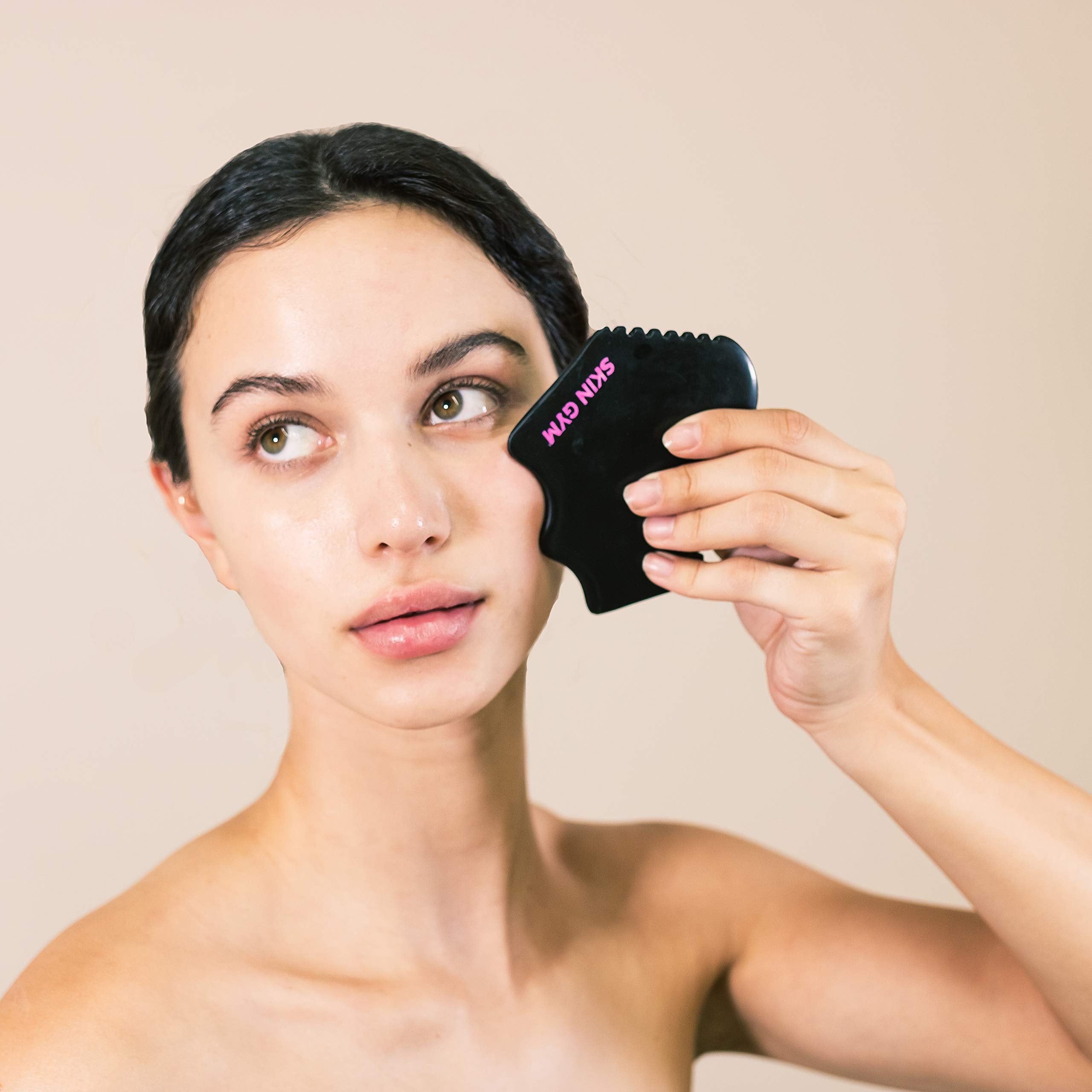Skin Gym Cleo Bian Stone Gua Sha Face Massager for Under Eye Bags, Puffy Eyes and Fine Lines Anti-Aging Face Lift Skin Care Beau