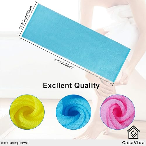 Exfoliating Washcloth Japanese Beauty Washcloth - African Net Sponge Nylon Bath Korean Loofah Towel Puff Large Wash Cloth Body S