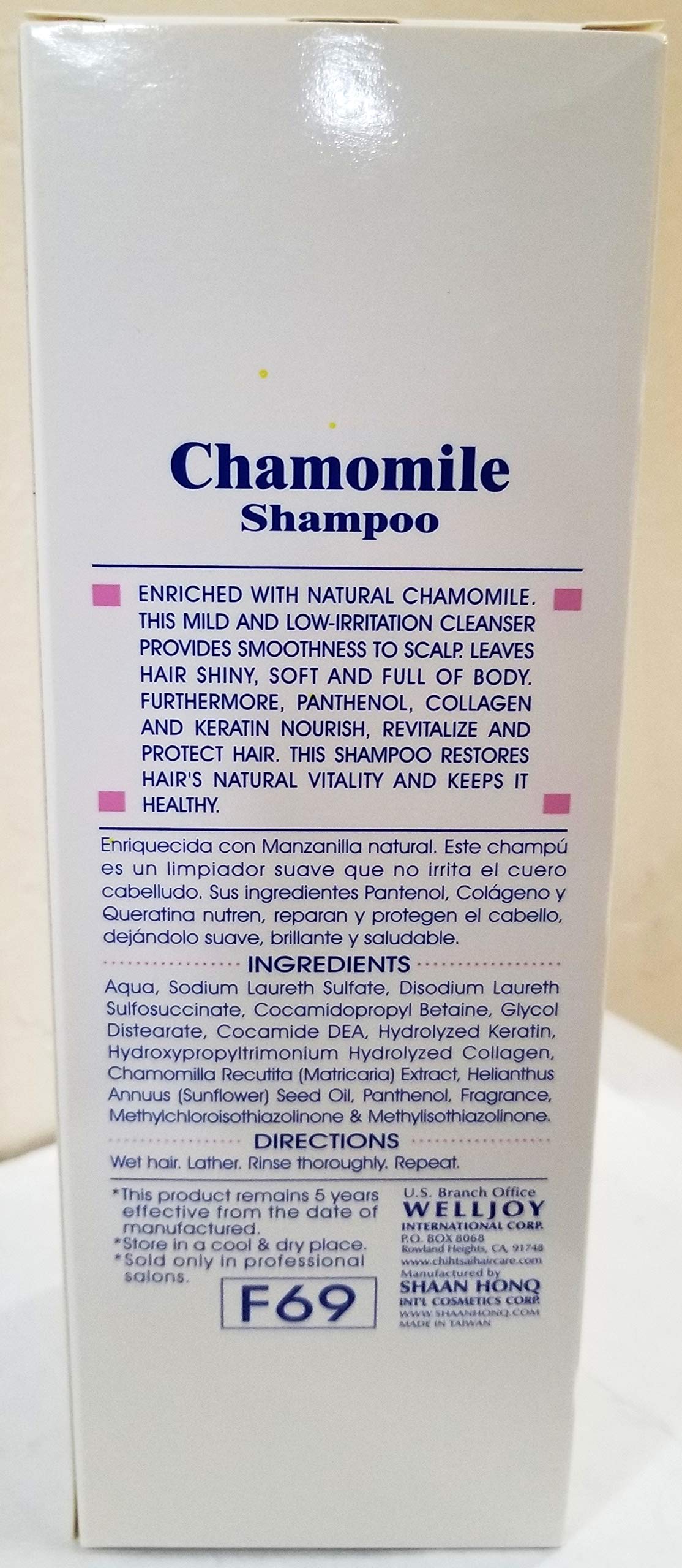 Chihtsai No.4 Chamomile Shampoo (16.6oz/500ml) - Color-protection, Mildly cleanses scalp, Soft & Shine
