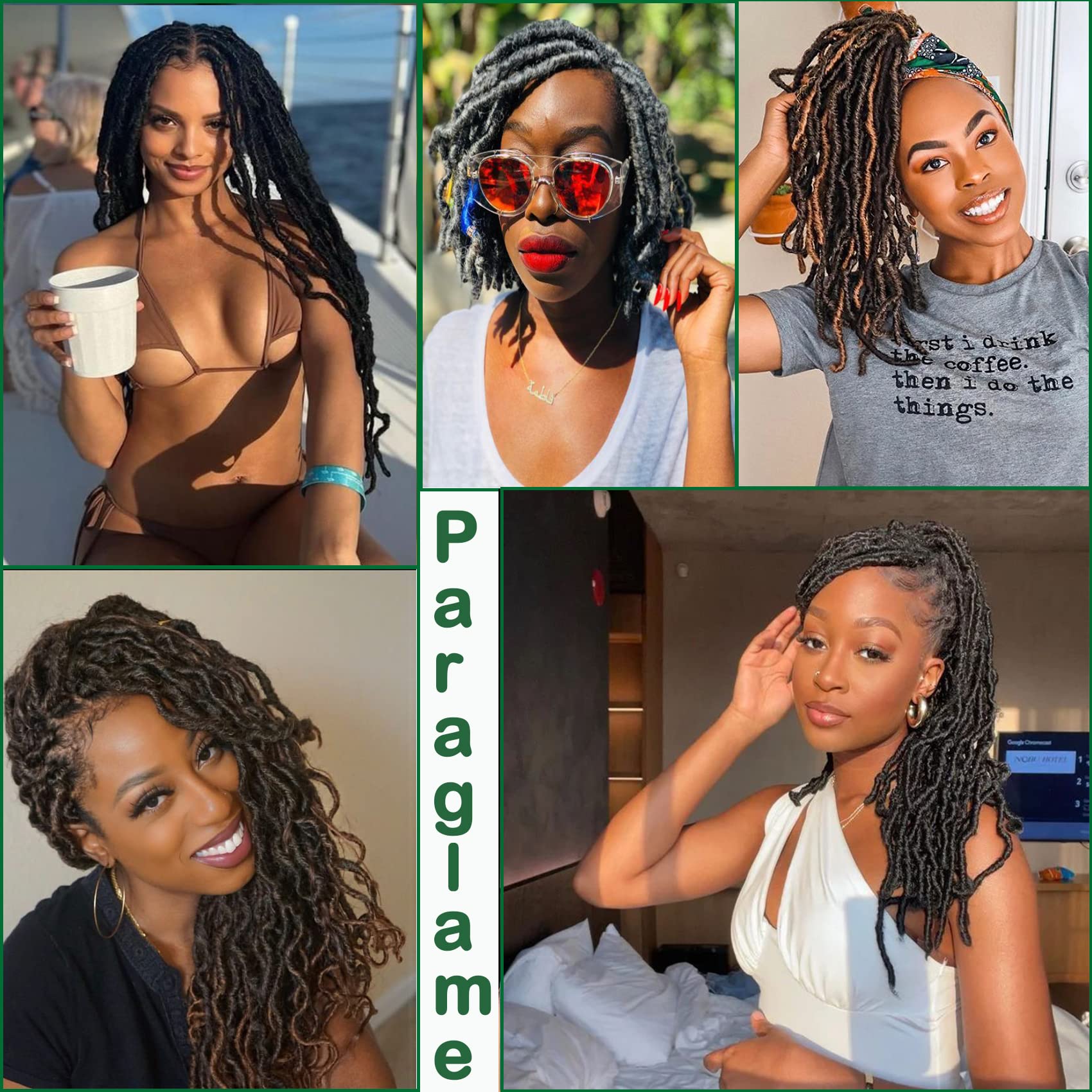 Paraglame 14 Inch Grey Soft Locs Crochet Hair, 8 Packs Faux Locs Crochet Braids, Pre Looped Goddess Soft Locs Crochet Hair For B
