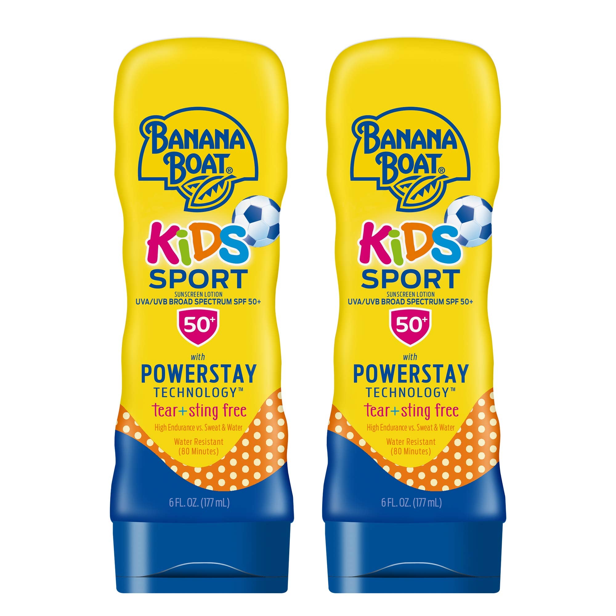 Banana Boat Kids Sport Sunscreen Lotion Spf 50, Twin Pack | Kids Sunscreen Lotion, Tear Free Sunscreen For Kids, Kids Sunblock,