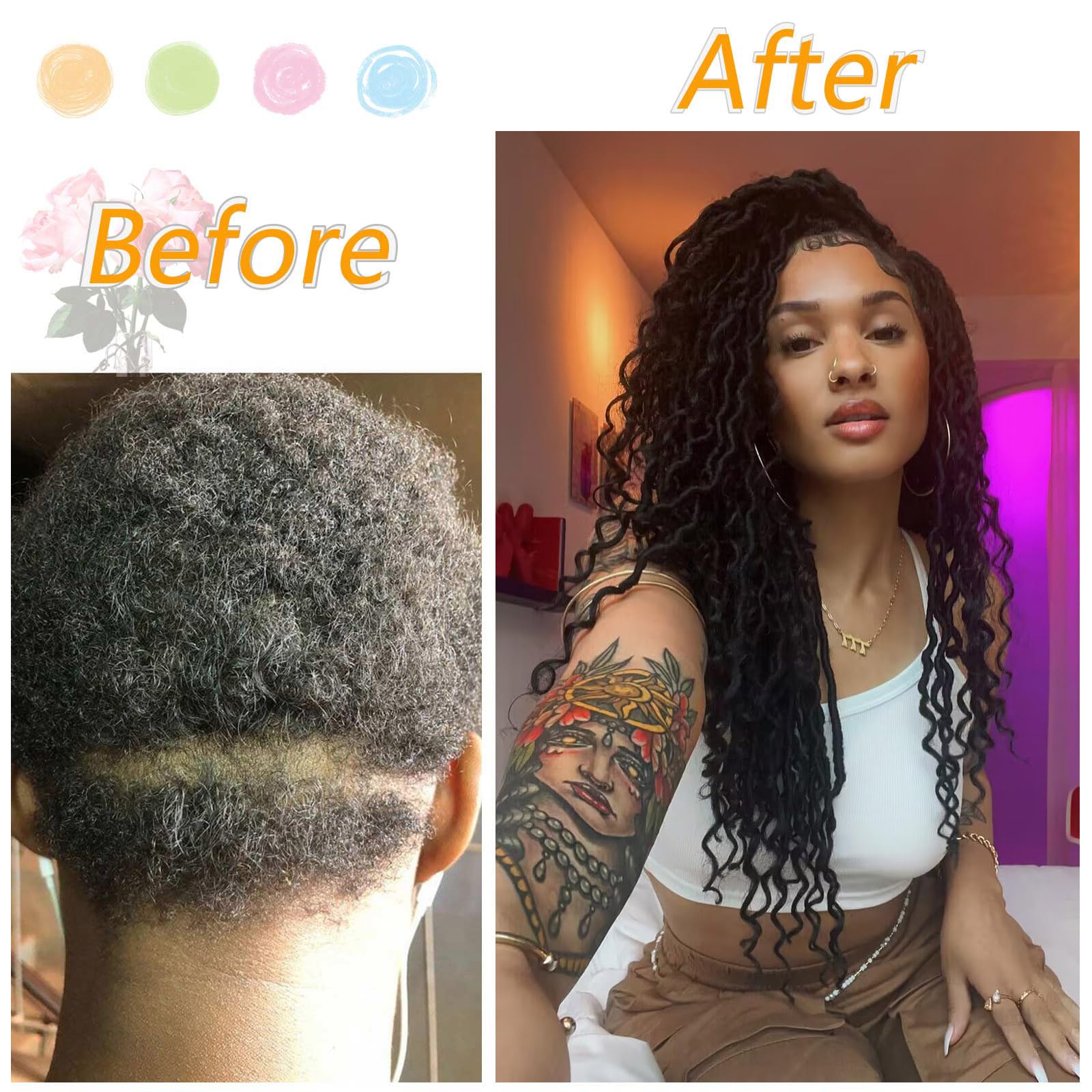 Col Bling Goddess Locs Crochet Hair, 10 Inch, 8 Packs, Synthetic Faux Locs with Curly Ends, Color #1B
